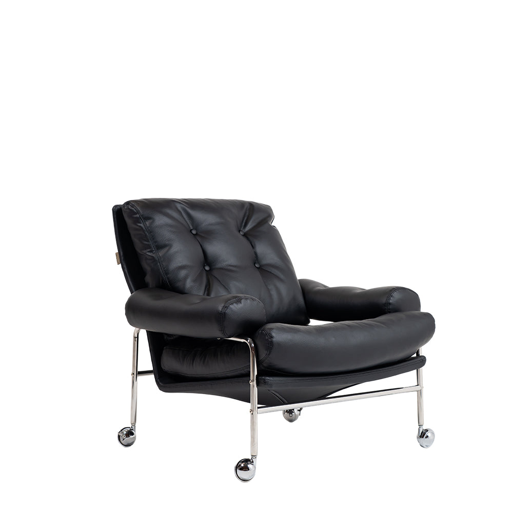 BEACON Alula Lounge Chair PS-A178 with modern design, featuring a comfortable cushioned seat and sleek wooden legs.