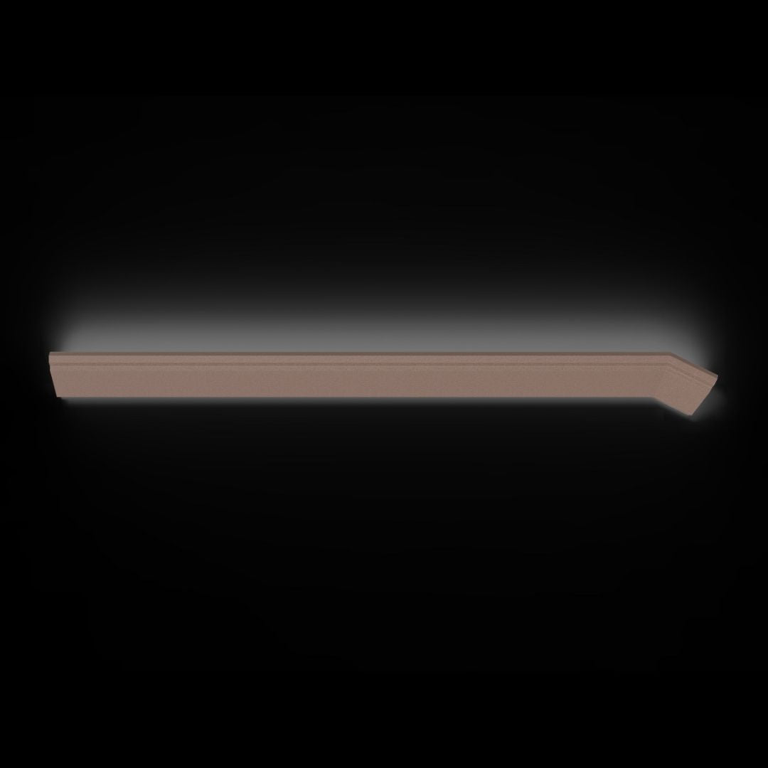 Aluminium handrail by Beacon with model LWB523-C-1-1500, showing smooth, polished surface and mounting brackets for safety.