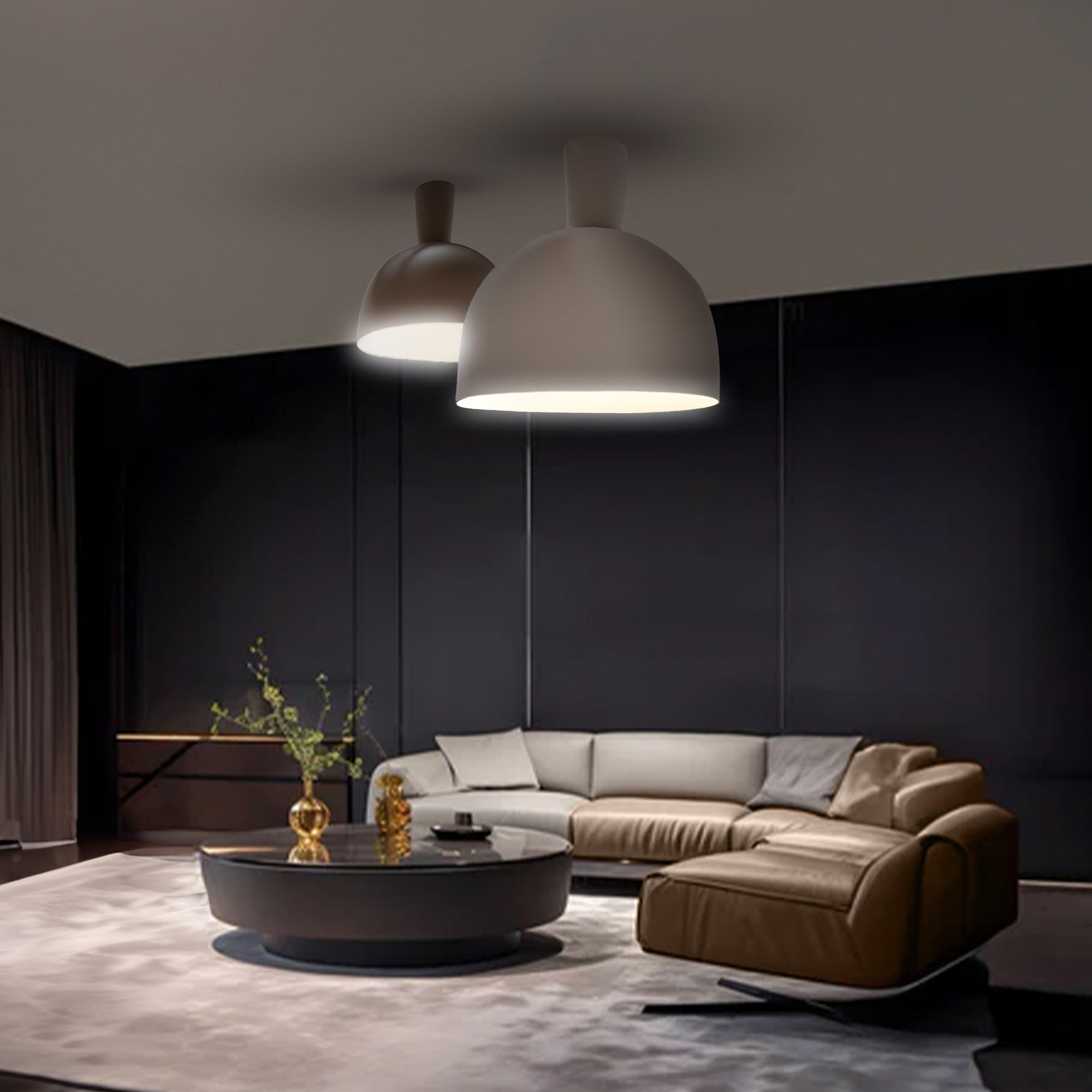 Aluminum ceiling lamp FY-PEC367-S by BEACON, 45cm diameter, modern ceiling lamp for contemporary interior lighting.