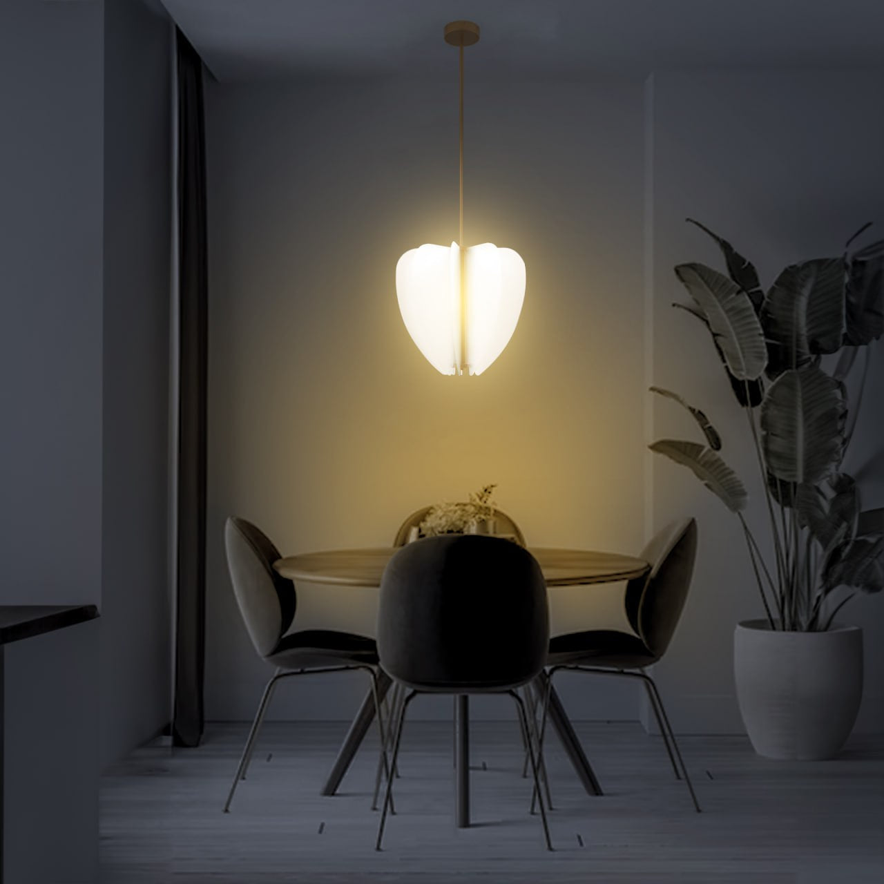 Aluminum pendant lamp CY-DD-1042 by BEACON, modern hanging light fixture with sleek silver finish, ideal for contemporary interiors.