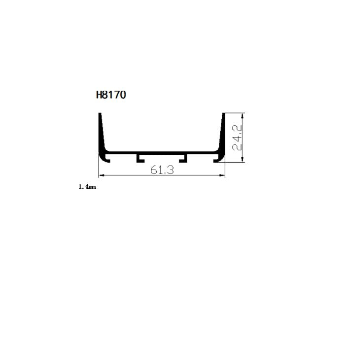 ALUMINUM PROFILE H8170 -  wall-panels-profiles - ebarza Furniture UAE | Shop Modern Furniture in Abu Dhabi & Dubai - مفروشات ايبازرا في الامارات | تسوق اثاث عصري وديكورات مميزة في دبي وابوظبي