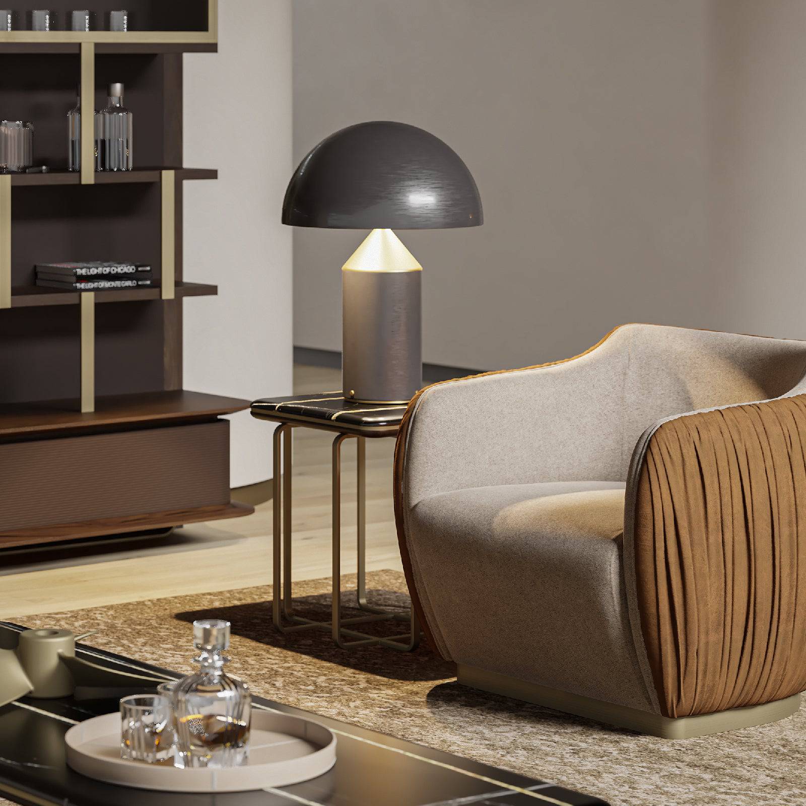 Amber Marble Side Table Ambrst-051 -  Side Tables | طاولة جانبية من امبر - ebarza Furniture UAE | Shop Modern Furniture in Abu Dhabi & Dubai - مفروشات ايبازرا في الامارات | تسوق اثاث عصري وديكورات مميزة في دبي وابوظبي