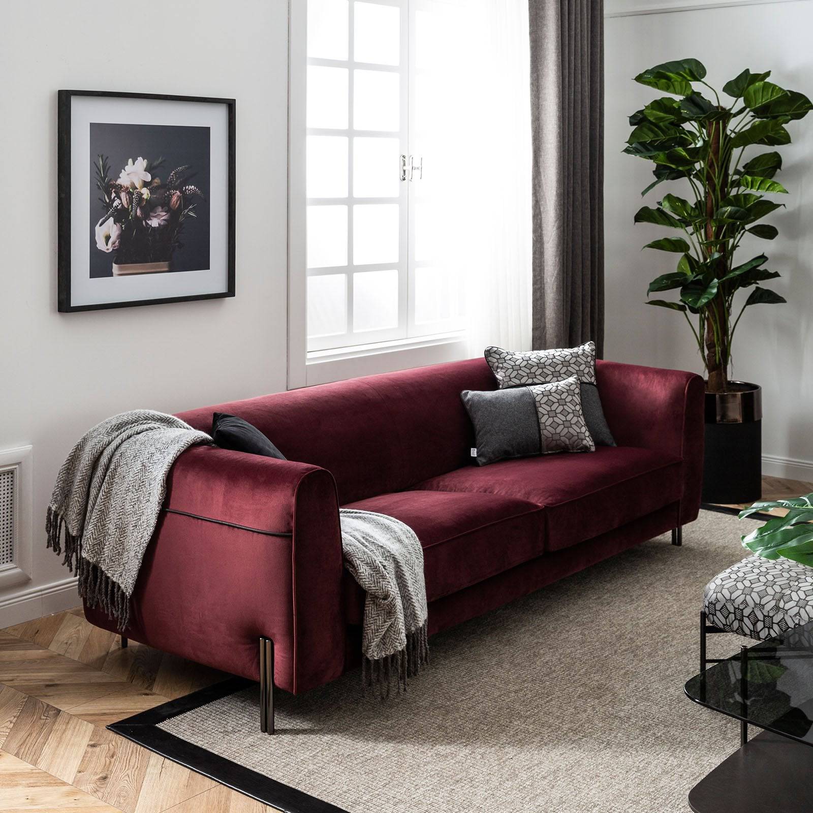 Amour 3 Seater Sofa Bed Amour001-Red -  Sofas | كنبة سرير 3 مقاعد من أمور - ebarza Furniture UAE | Shop Modern Furniture in Abu Dhabi & Dubai - مفروشات ايبازرا في الامارات | تسوق اثاث عصري وديكورات مميزة في دبي وابوظبي
