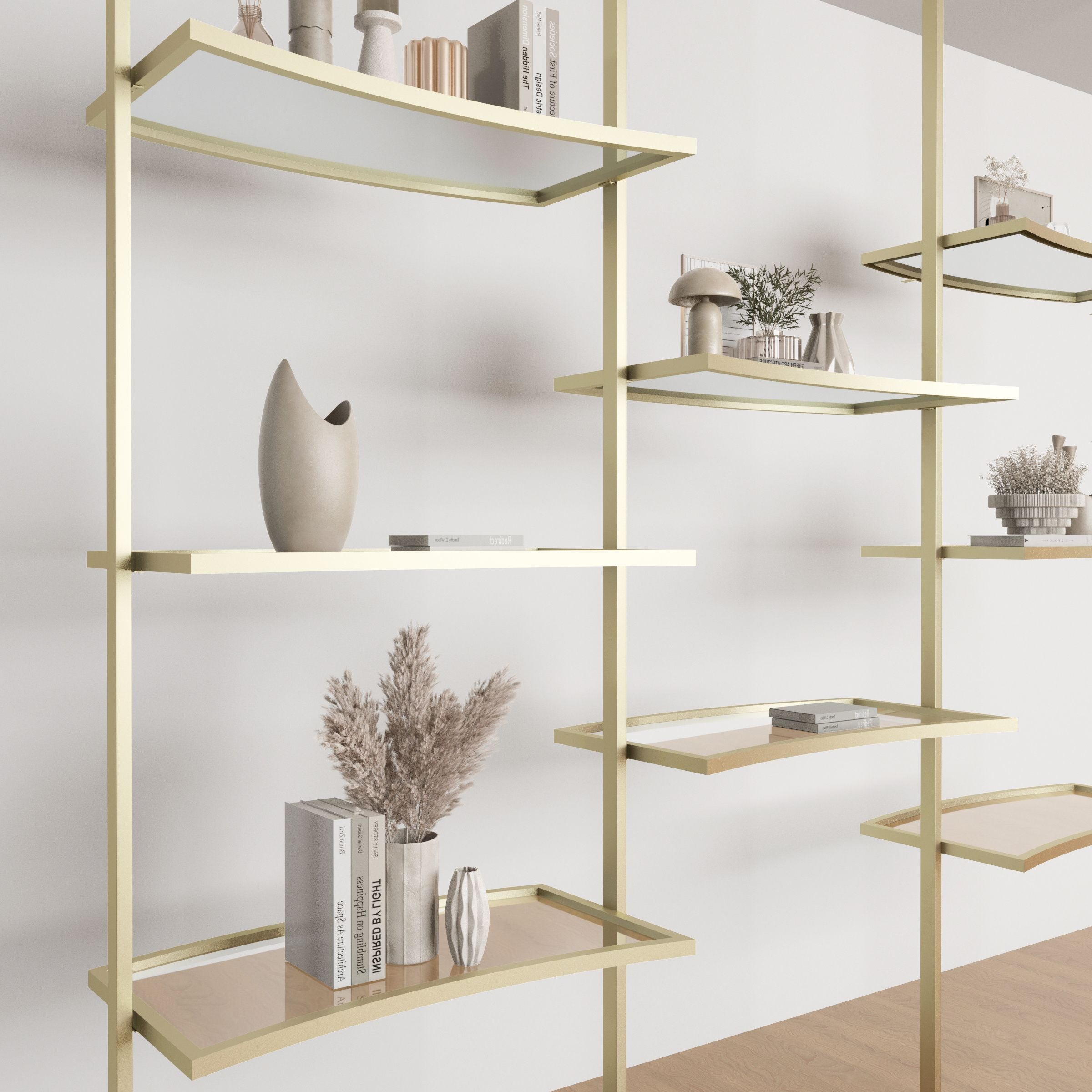 Antik Closet/Cabinet CURVED SHELF  85*35 cm  WALNUT -  Cabinets - ebarza Furniture UAE | Shop Modern Furniture in Abu Dhabi & Dubai - مفروشات ايبازرا في الامارات | تسوق اثاث عصري وديكورات مميزة في دبي وابوظبي