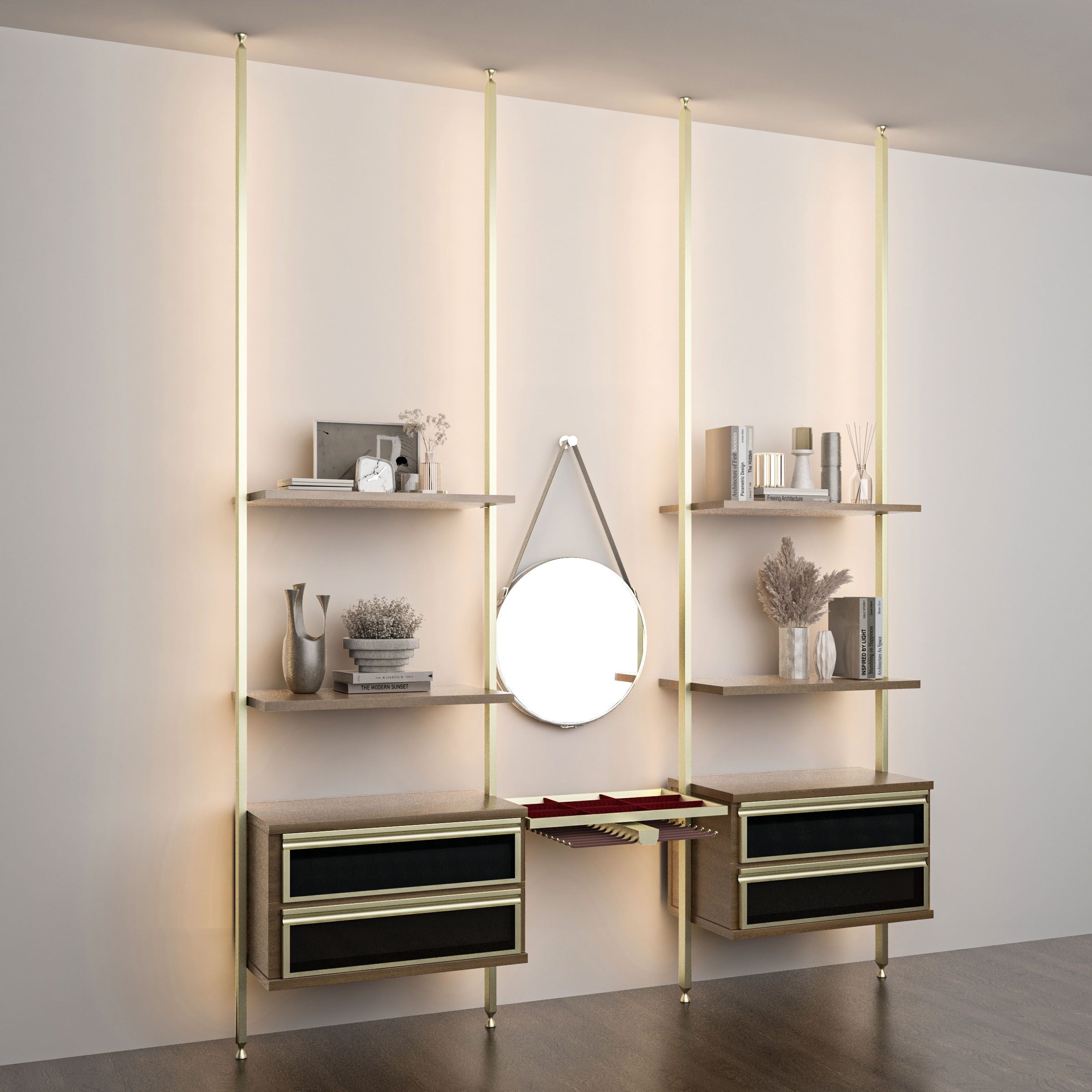 Walnut wooden shelf cabinet from Antik Closet/Cabinet, 75 cm wide, featuring a classic design and natural wood finish.