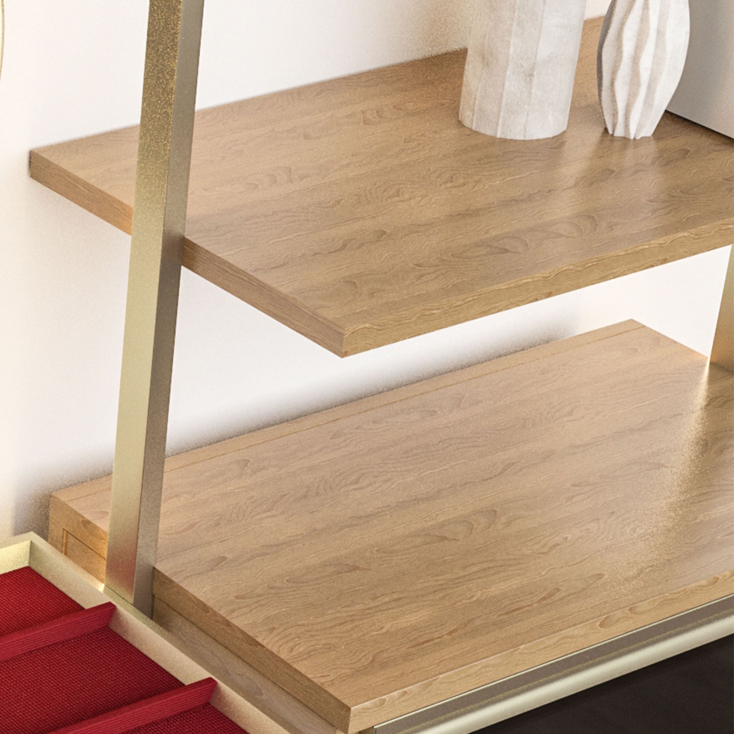 Wooden walnut shelf from Antik Closet Cabinet, 75 cm length, made of durable wood with a classic finish and natural grain details.