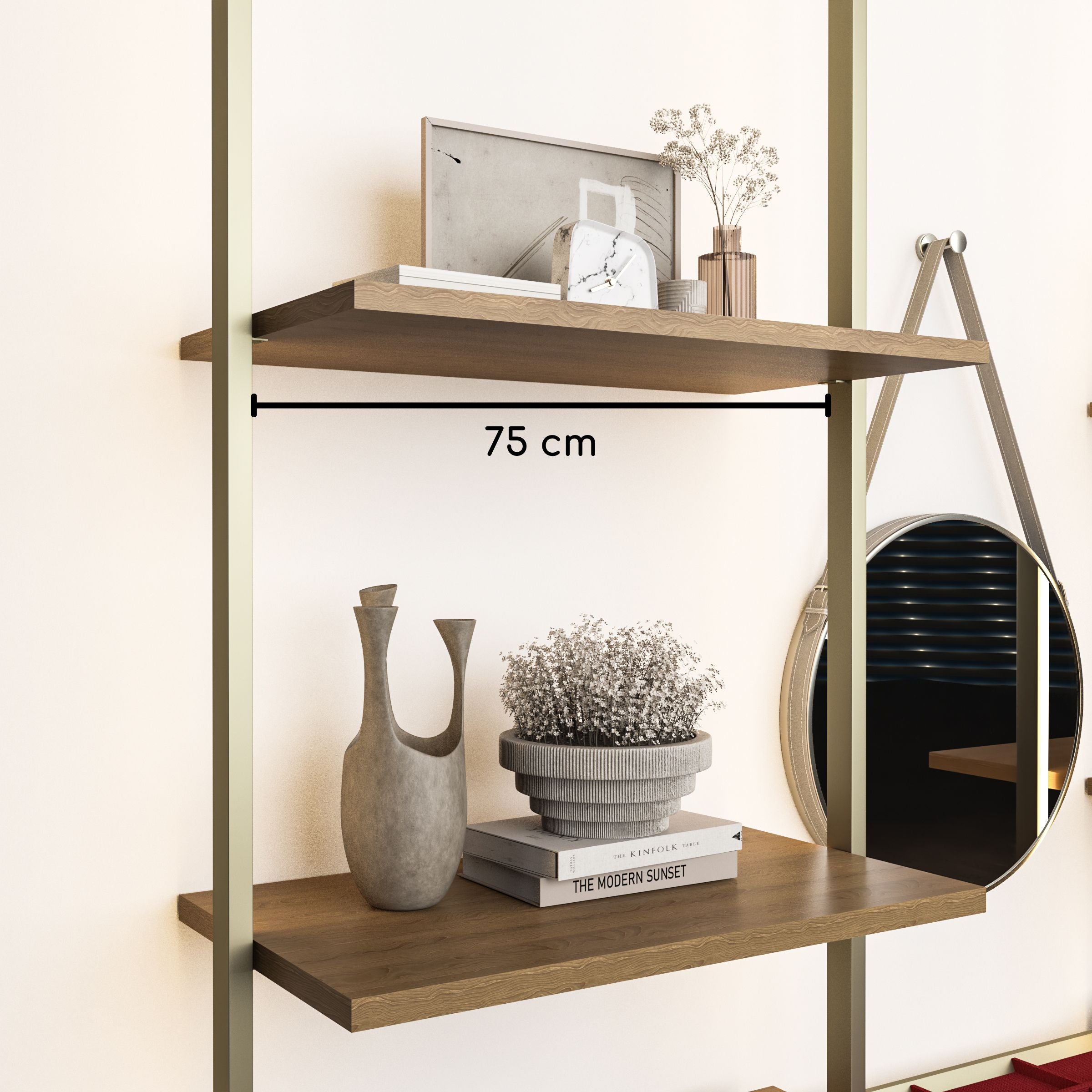 Antik Closet/Cabinet WOODEN SHELF  75 cm  WALNUT -  Cabinets - ebarza Furniture UAE | Shop Modern Furniture in Abu Dhabi & Dubai - مفروشات ايبازرا في الامارات | تسوق اثاث عصري وديكورات مميزة في دبي وابوظبي