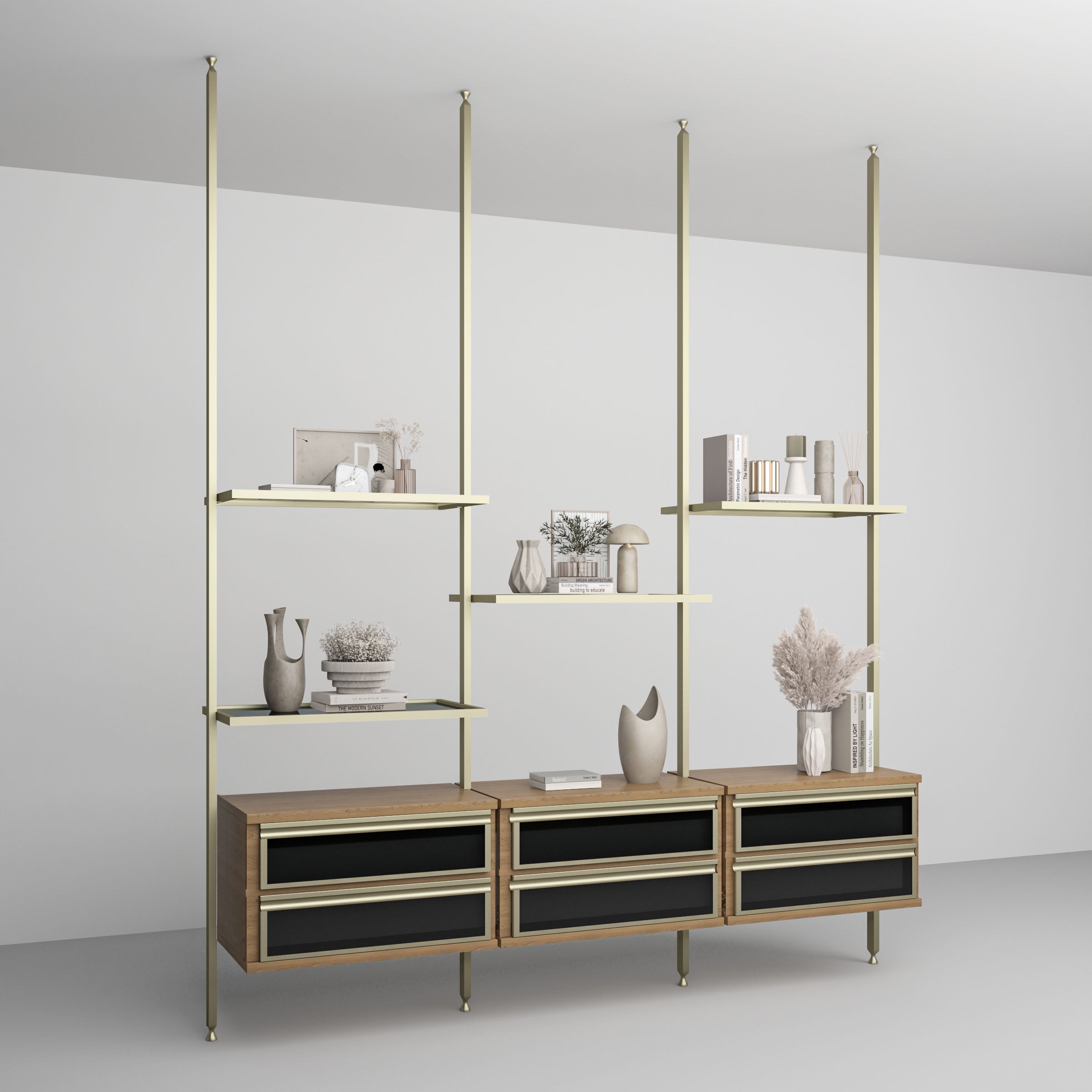 Antik Closet/partition Main Profile With LED  350cm  Antik Color W-AL-10-1-0739 -  Cabinets - ebarza Furniture UAE | Shop Modern Furniture in Abu Dhabi & Dubai - مفروشات ايبازرا في الامارات | تسوق اثاث عصري وديكورات مميزة في دبي وابوظبي