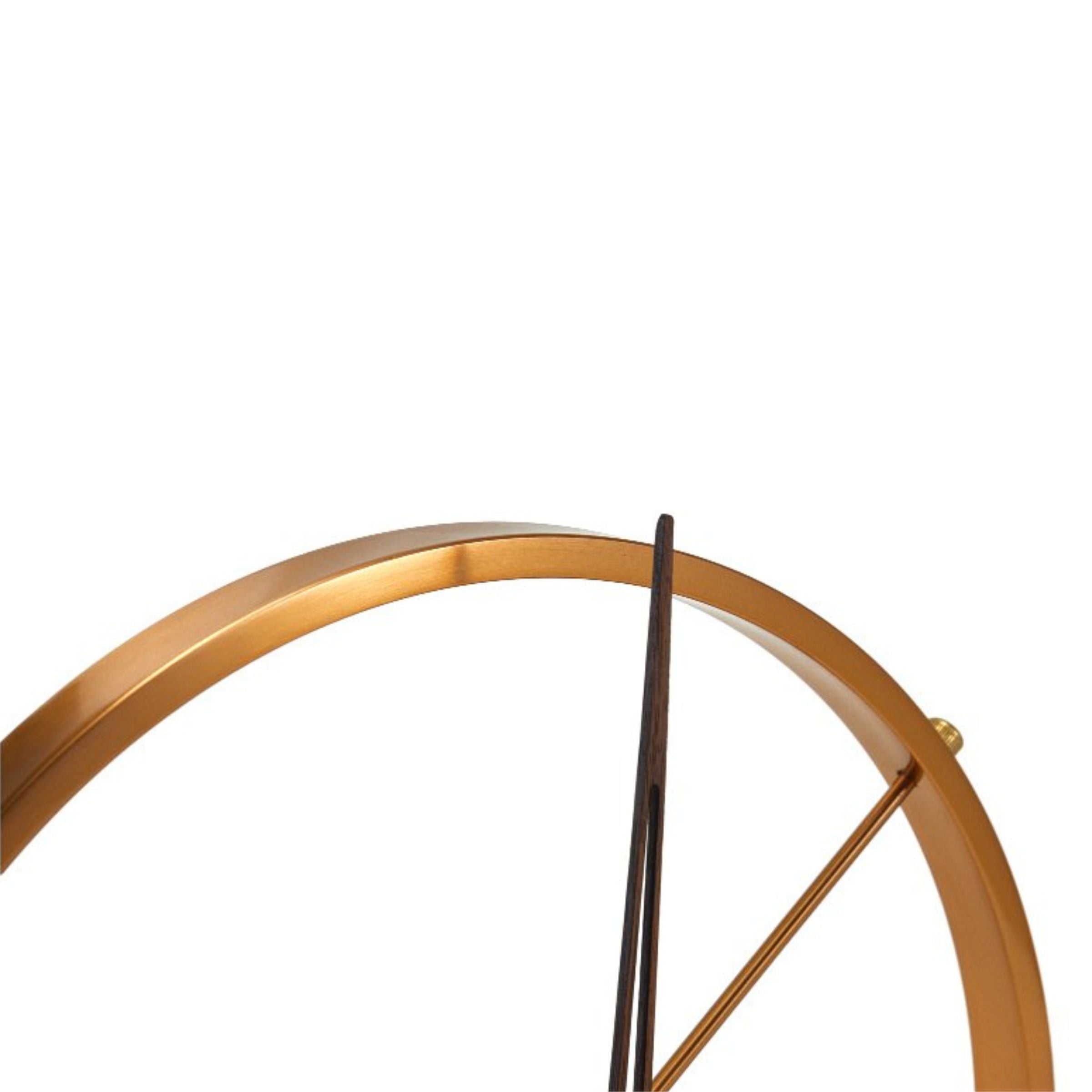 Antique brass iron and marble tabletop clock by Beacon, vintage-style clock with ornate brass and marble details.