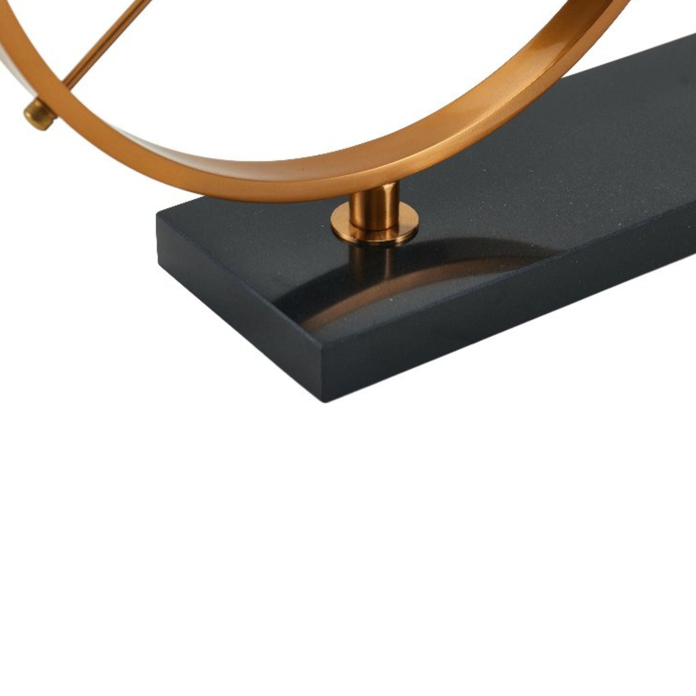Antique brass iron and marble tabletop clock by Beacon, featuring vintage design and classic craftsmanship.