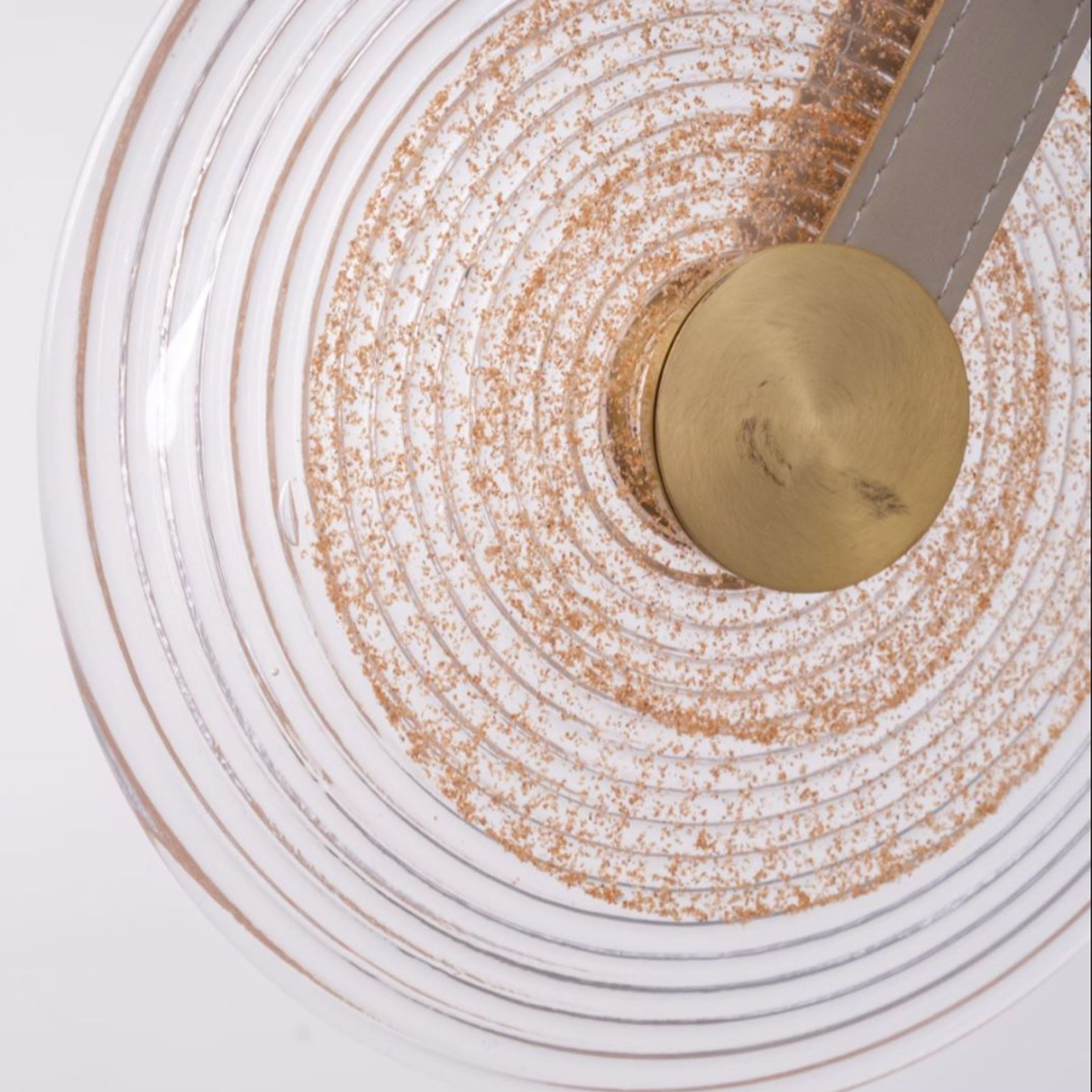 Beige leather Aqua Gem Pendant Lamp with 20cm diameter, stylish ceiling lighting from BEACON.