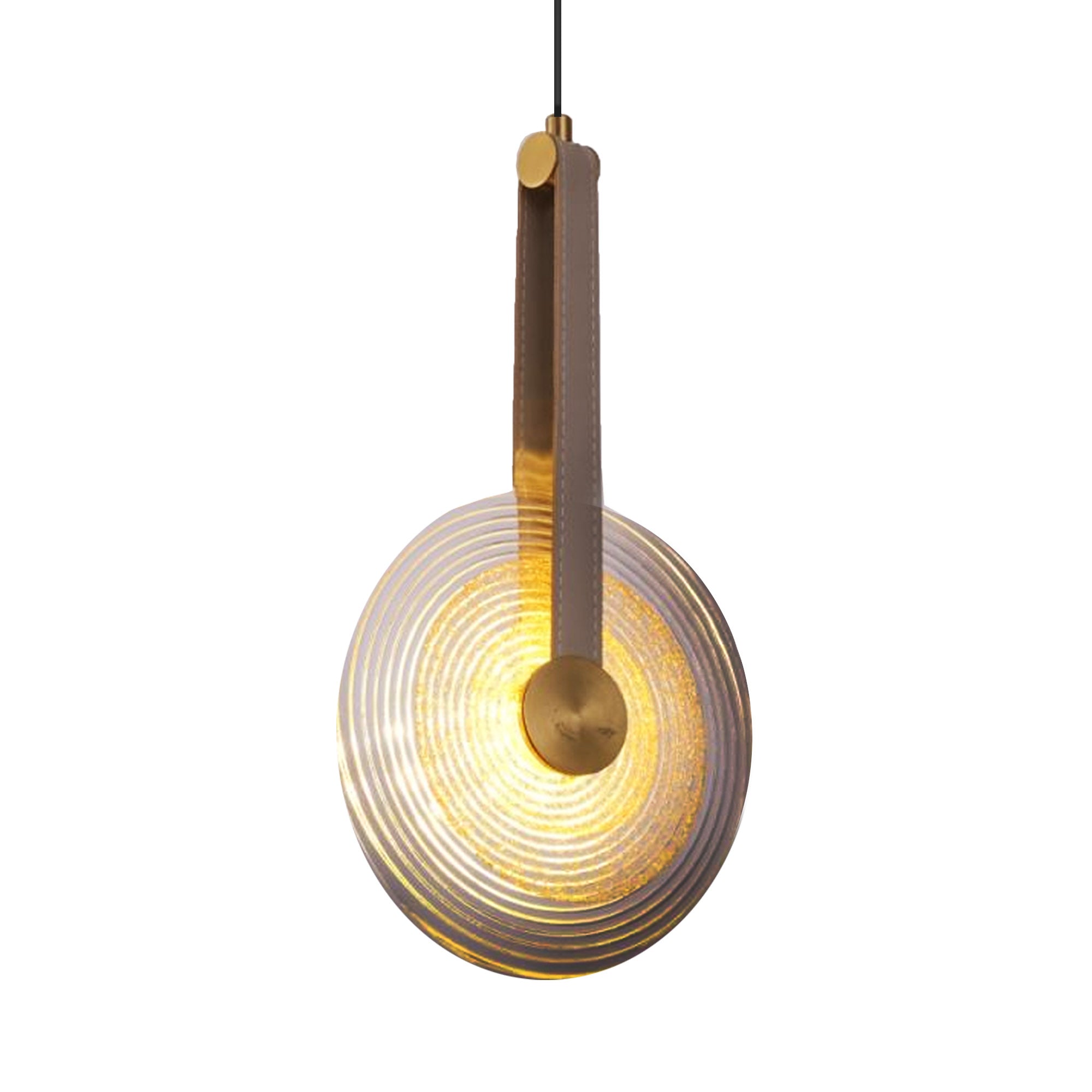 Orange leather Aqua Gem Pendant Lamp by BEACON, 30cm diameter, modern pendant lighting with a stylish aqua gem design.