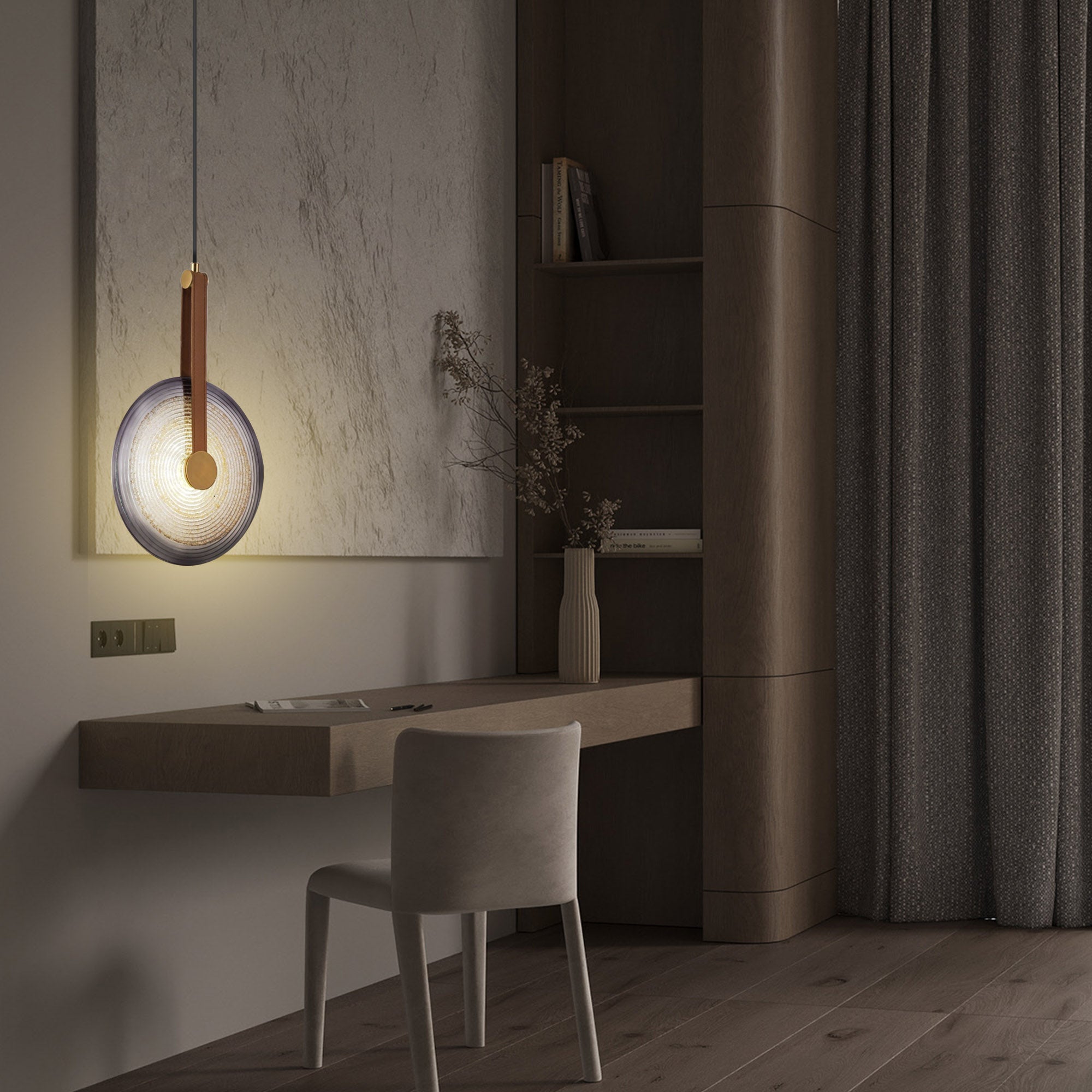 Pre-order 35 Days Delivery Aqua Gem Pendant Lamp Orange Leather Dia25CM CY-DD-1048-30 -  Pendant Lamps - ebarza Furniture UAE | Shop Modern Furniture in Abu Dhabi & Dubai - مفروشات ايبازرا في الامارات | تسوق اثاث عصري وديكورات مميزة في دبي وابوظبي