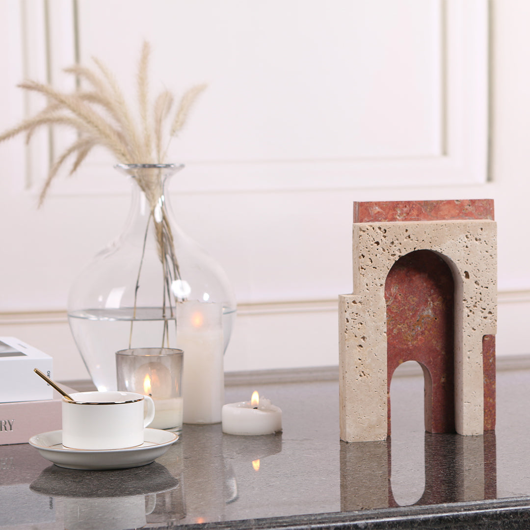 BEACON Arch Sculpture KA3025 home decor figurine in neutral tones, featuring a sleek, modern arched design for stylish interior decor.