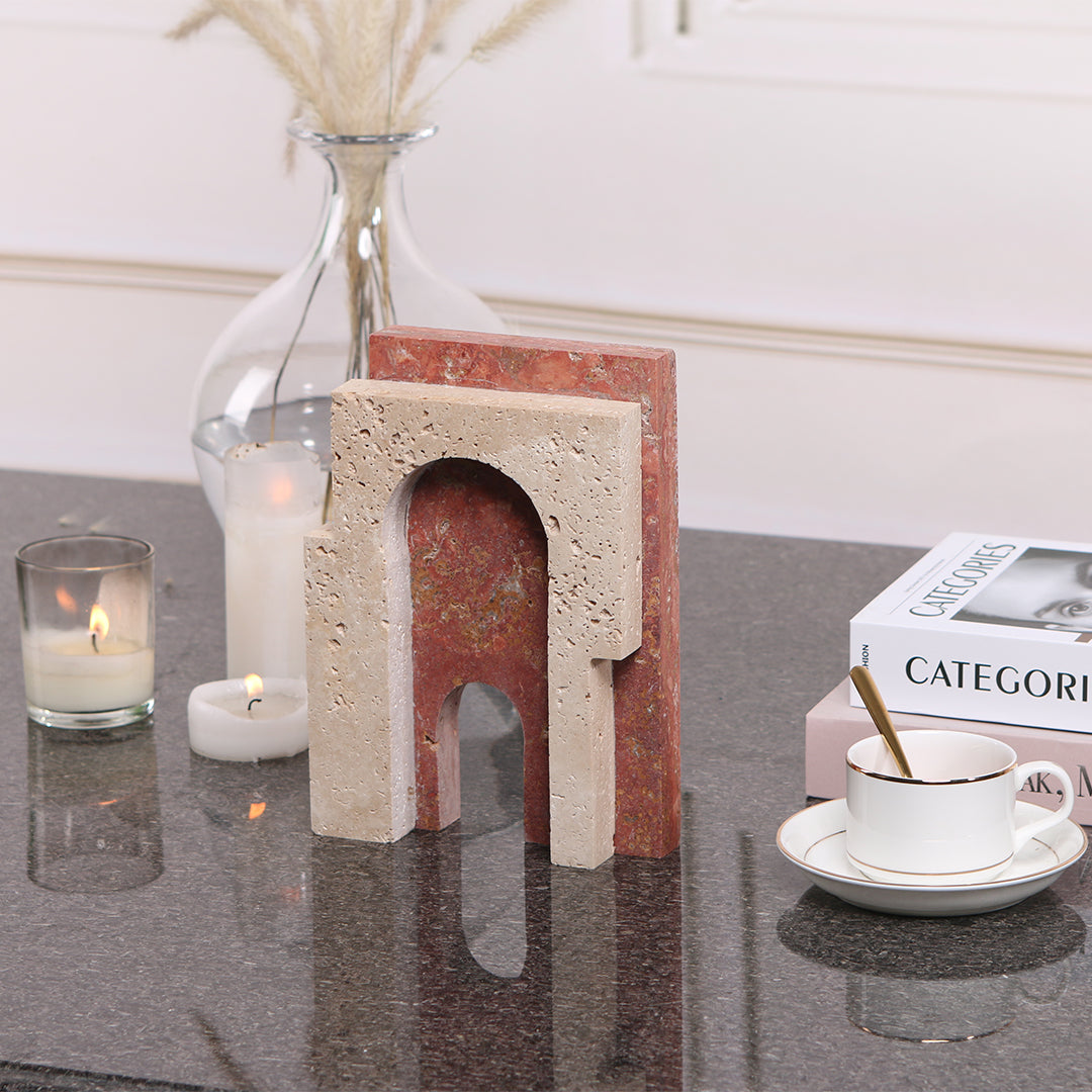Elegant arch sculpture by BEACON, modern home decor figurine in neutral tones, ideal for stylish interior accents.