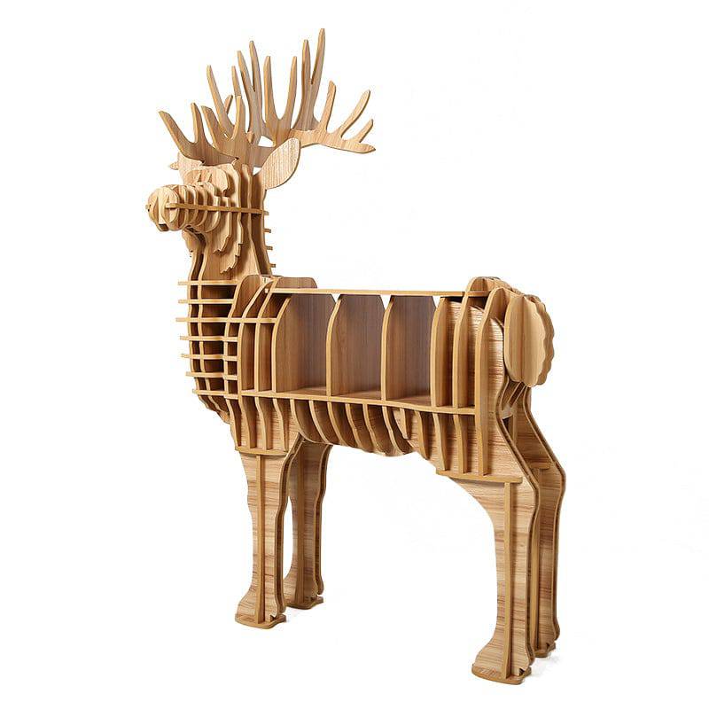 Art Home Deer Decoration Shelving Wood Crafts Tp001Mn -  Shelves | فن تزيين المنزل رفوف الحرف الخشبية - ebarza Furniture UAE | Shop Modern Furniture in Abu Dhabi & Dubai - مفروشات ايبازرا في الامارات | تسوق اثاث عصري وديكورات مميزة في دبي وابوظبي