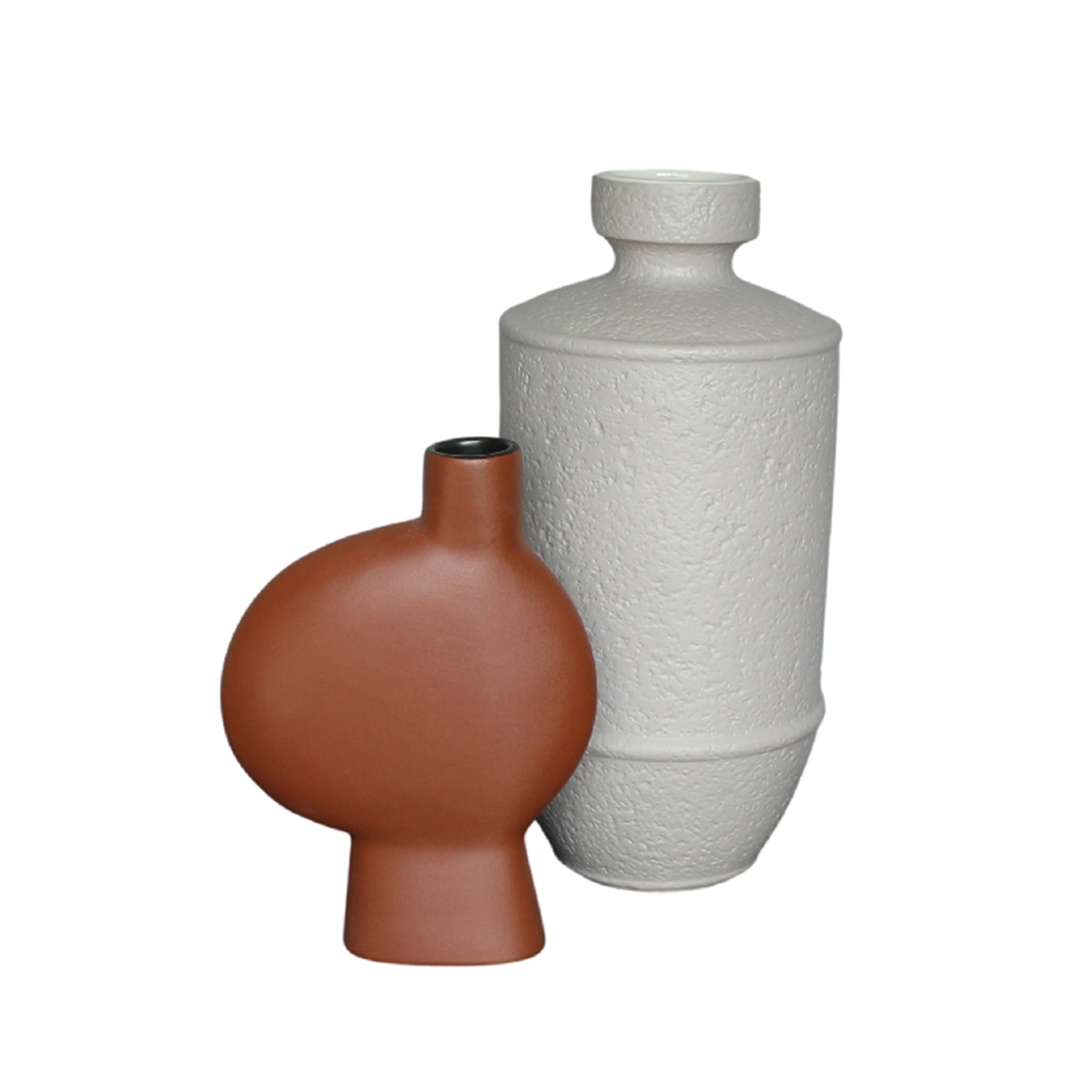 Handcrafted beige ceramic vase from BEACON's Artisan Treasure collection, featuring a smooth, elegant design.