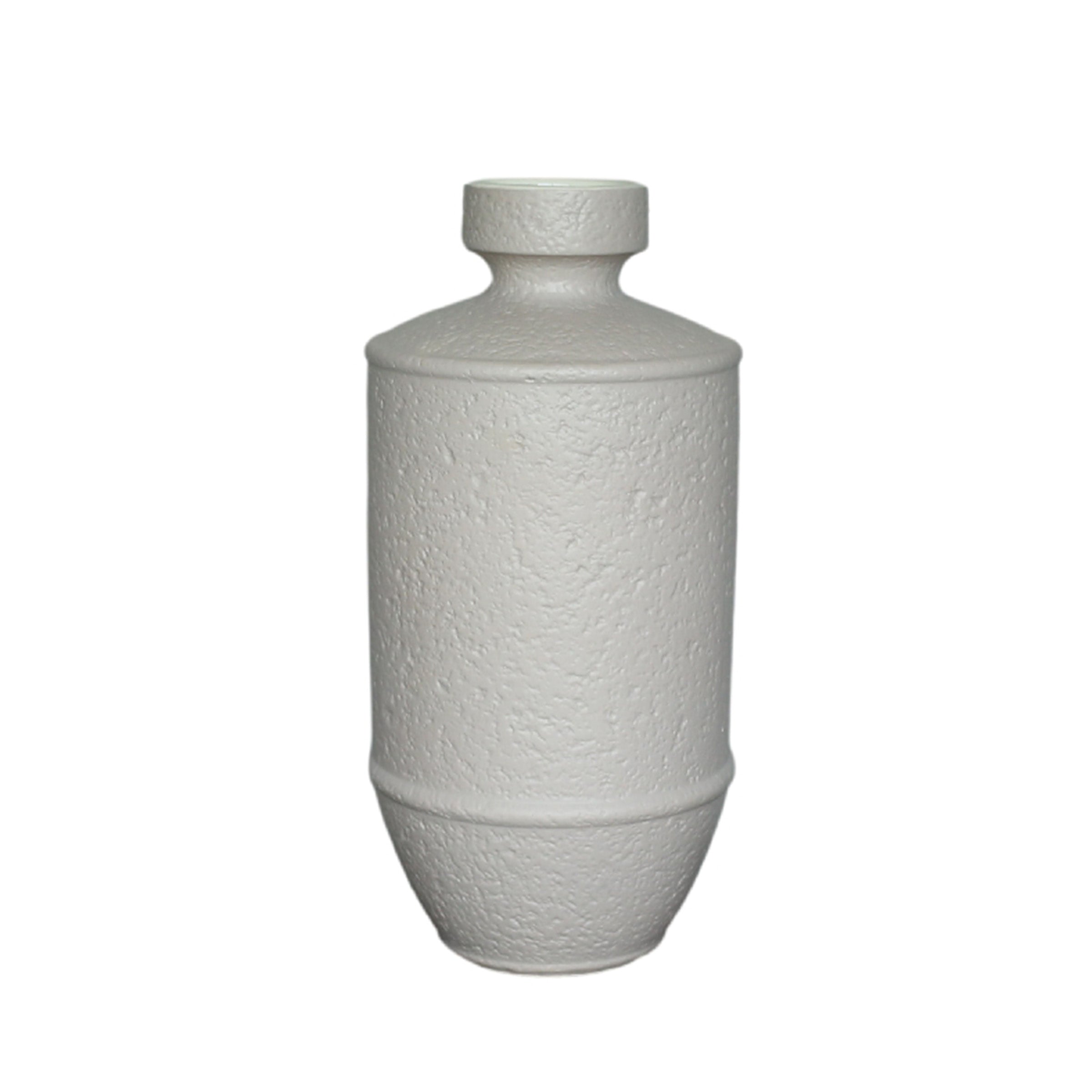 Handcrafted beige artisan vase by BEACON, featuring intricate details and a smooth finish, ideal for decorative display.