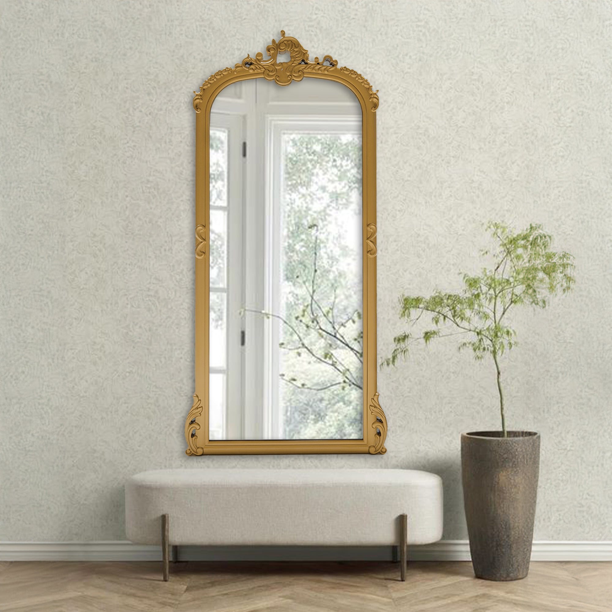 Decorative BEACON display mirror Oa-80114 with an ornate frame, showcasing a stylish and functional home decor piece.