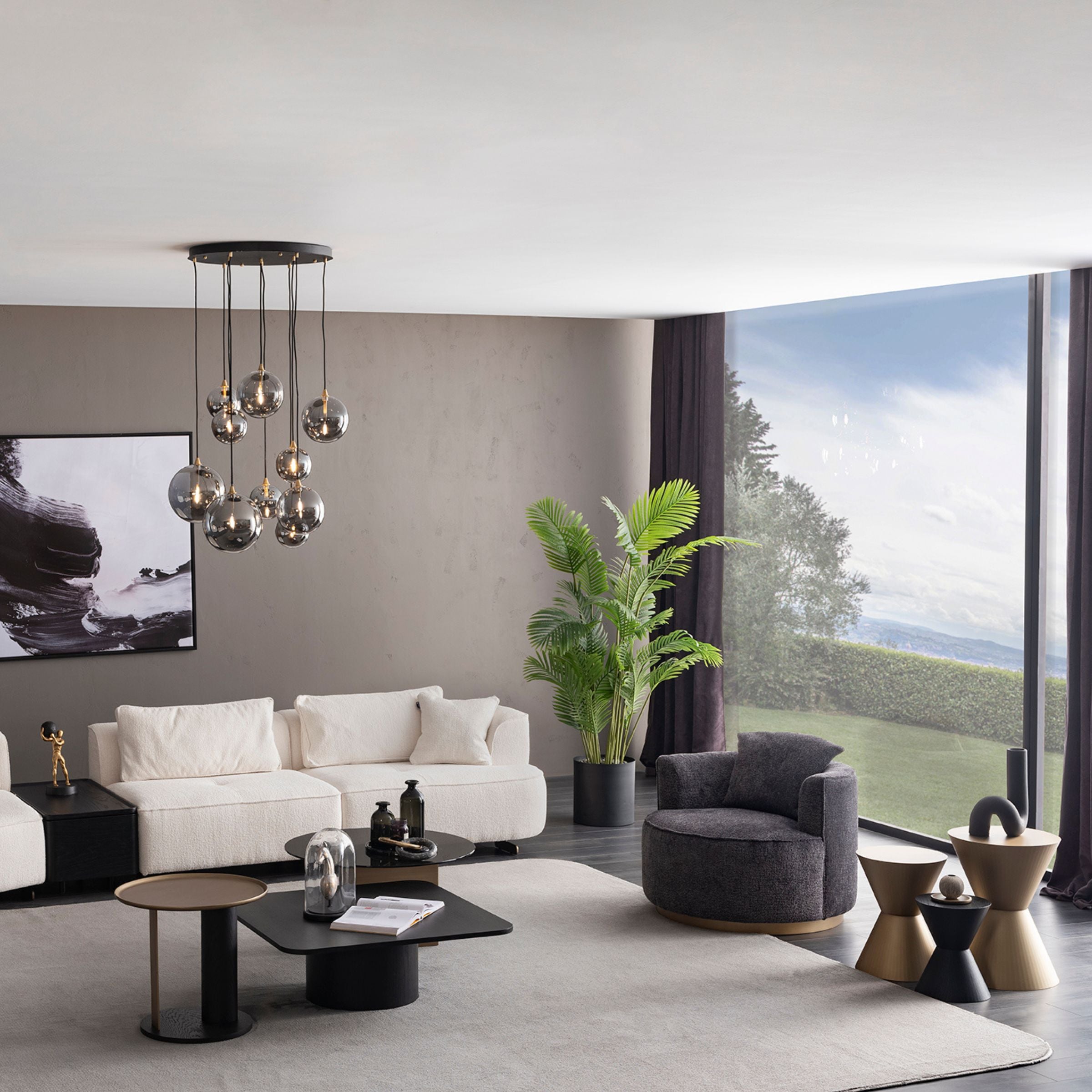 Display image of the AS IS Grande Button Side Table Medium by ORIX, showing its modern design and medium size.