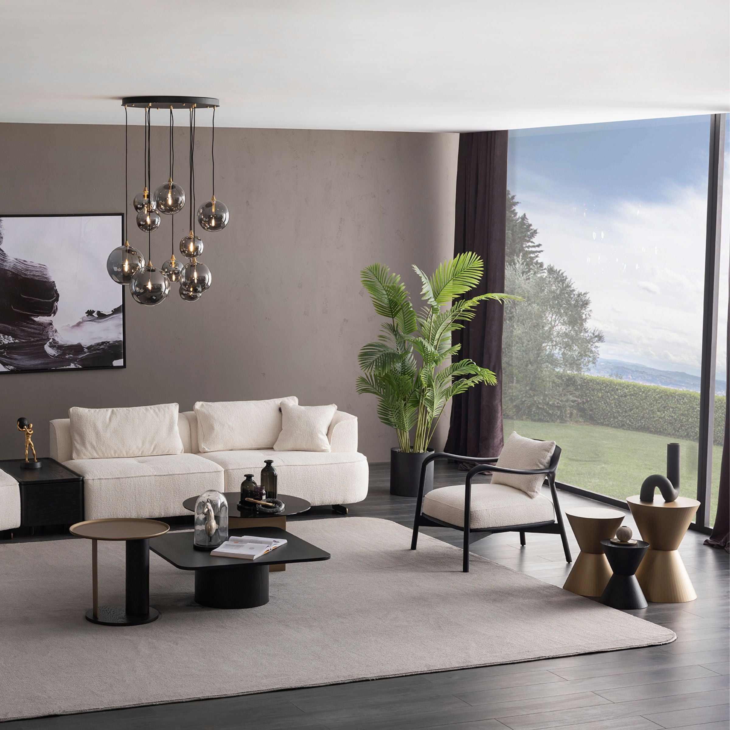 Display image of AS IS Grande Button Side Table Medium by ORIX, showing its compact design and textured surface.