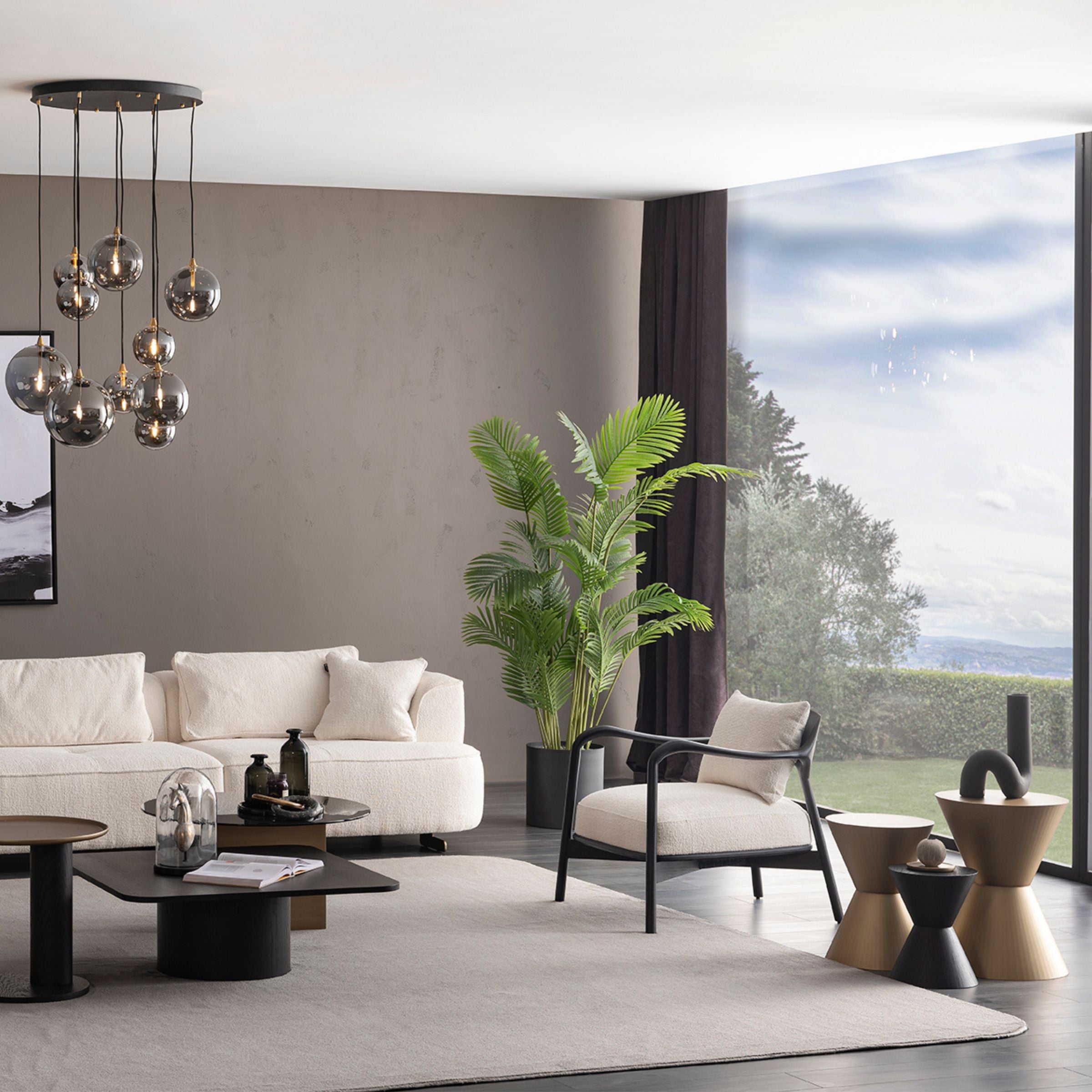 AS IS Grande Button Side Table by ORIX, medium size, display item with a modern design and a smooth finish.