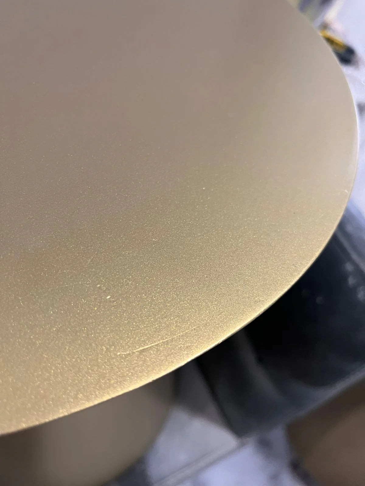 Display image of the AS IS Grande Button Side Table Medium by ORIX, showing its medium size and distinctive button design.