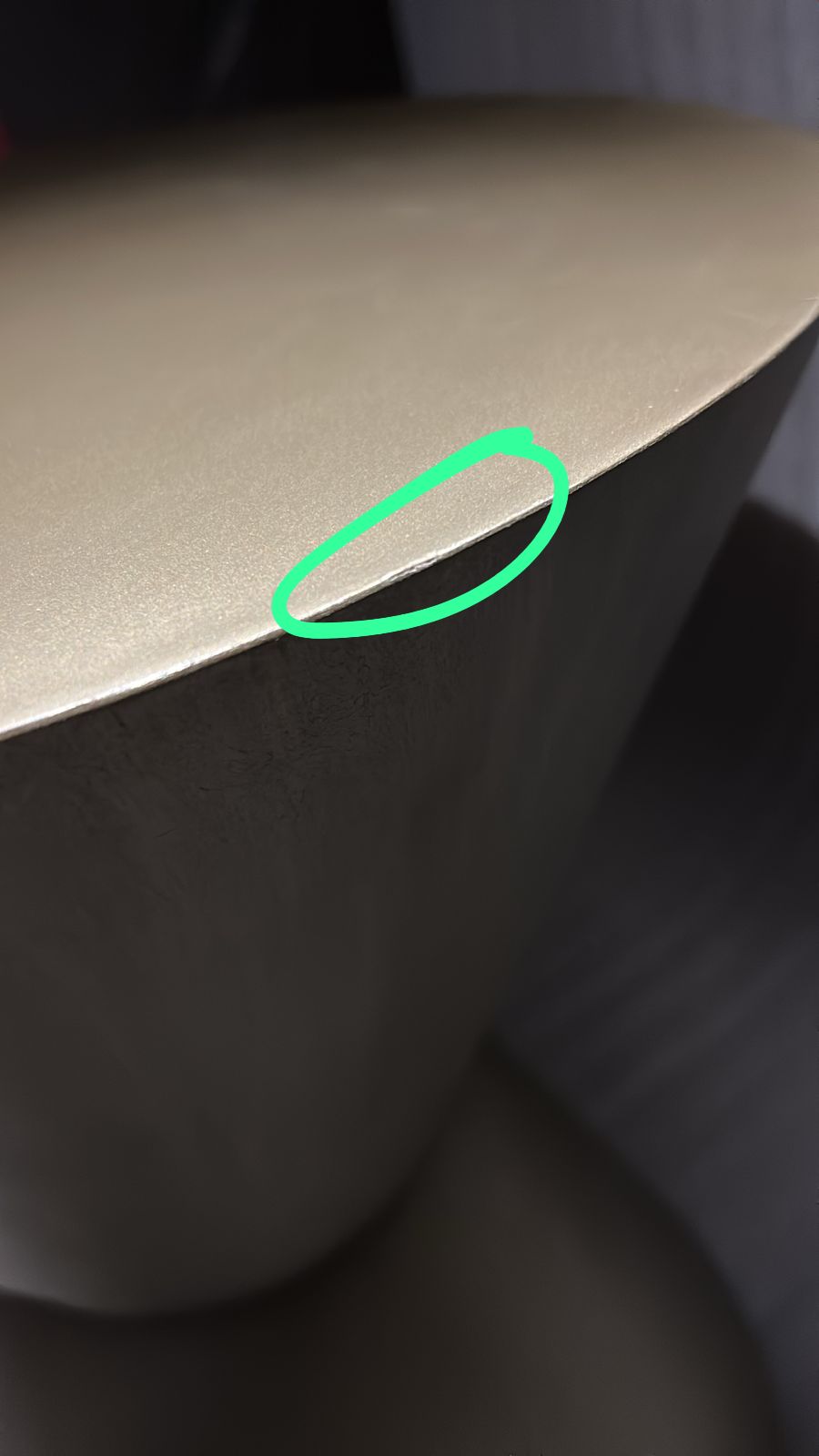 Display image of the AS IS Grande Button Side Table Medium by ORIX, showcasing its design and condition as a display item.