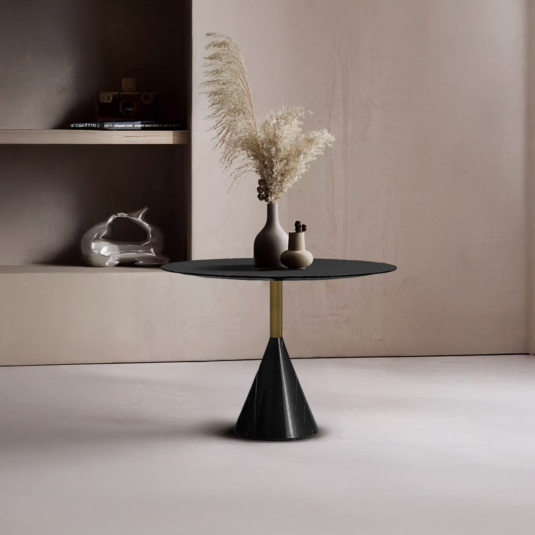 As Is - Madrid Natural Marble Side Table St8644-70A-Bk -  DISPLAY ITEM - ebarza Furniture UAE | Shop Modern Furniture in Abu Dhabi & Dubai - مفروشات ايبازرا في الامارات | تسوق اثاث عصري وديكورات مميزة في دبي وابوظبي
