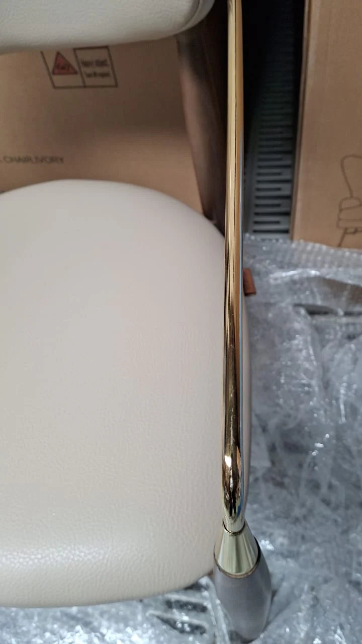 As is - Monet Leather Chair Mon001-Beige -  DISPLAY ITEM - ebarza Furniture UAE | Shop Modern Furniture in Abu Dhabi & Dubai - مفروشات ايبازرا في الامارات | تسوق اثاث عصري وديكورات مميزة في دبي وابوظبي