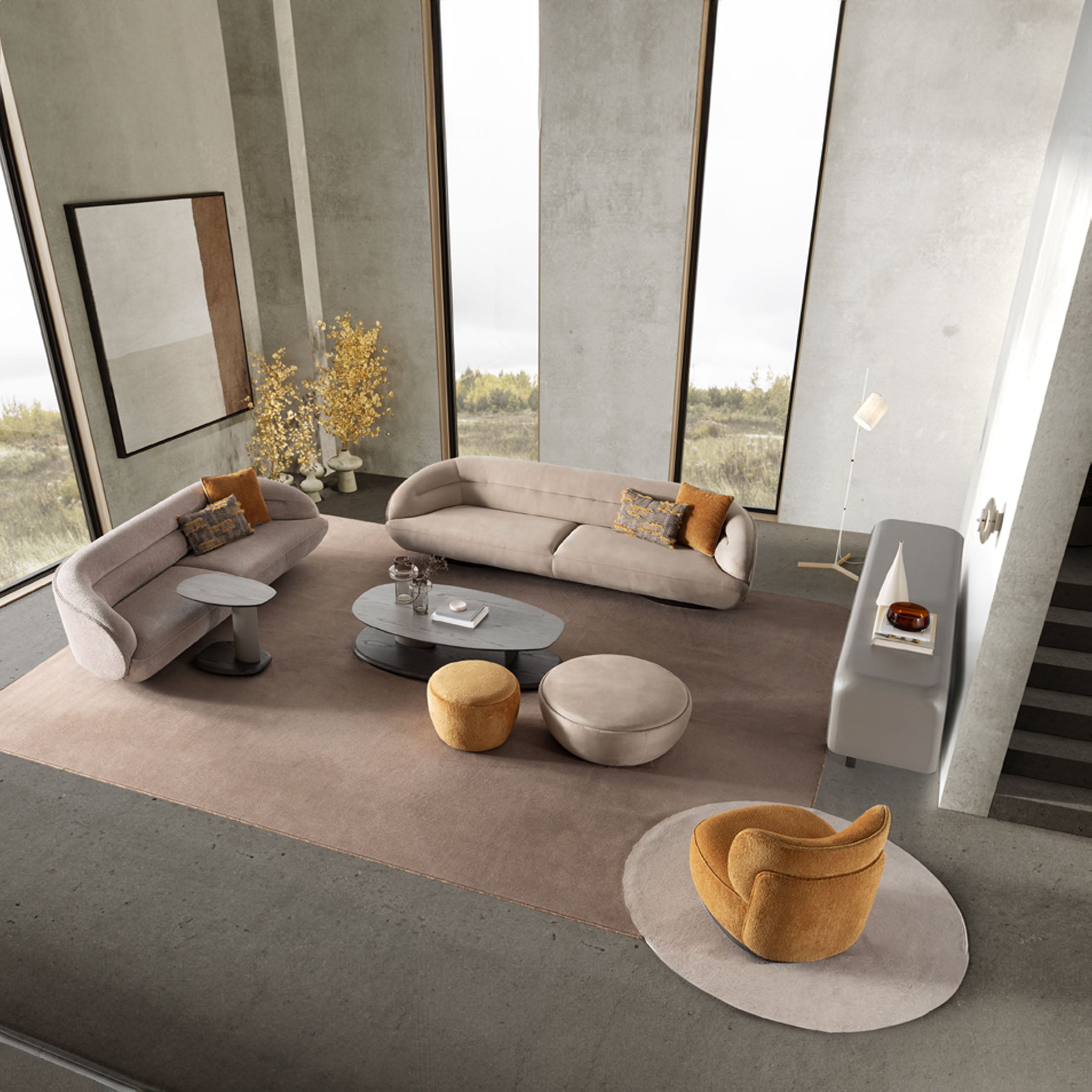 SARDUNYA MOON sideboard or console with sleek wooden finish and modern design, featuring multiple storage compartments.