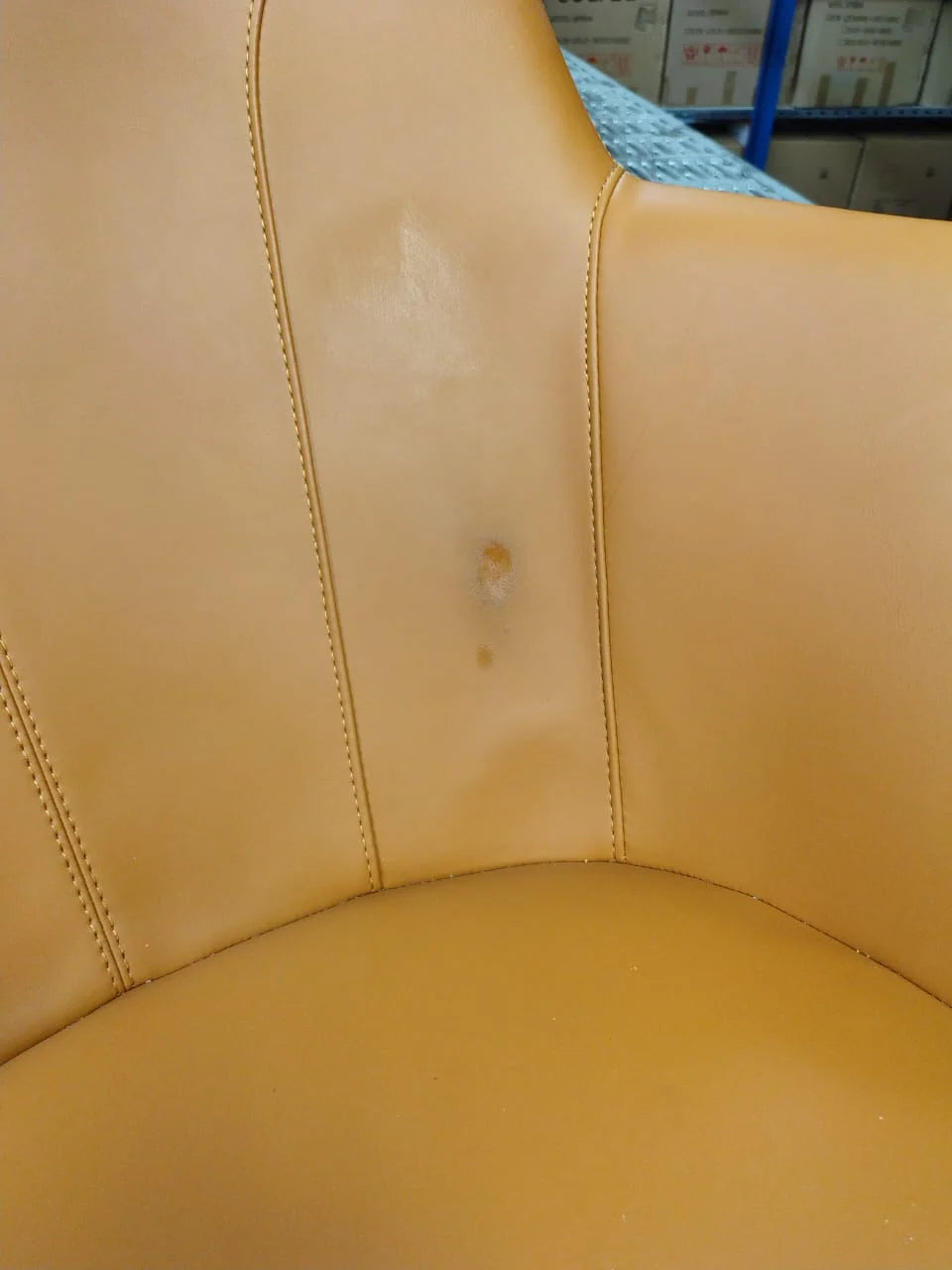 As-is Relax Lounge Chair LC035-BR by Beacon, display item with visible fabric upholstery and modern design.