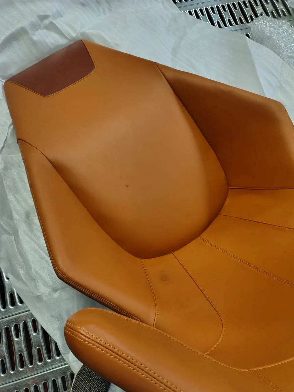 As-is BEACON Relax Lounge Chair LC035-BR display item with cushioned seat and backrest, showcasing a modern, comfortable design.