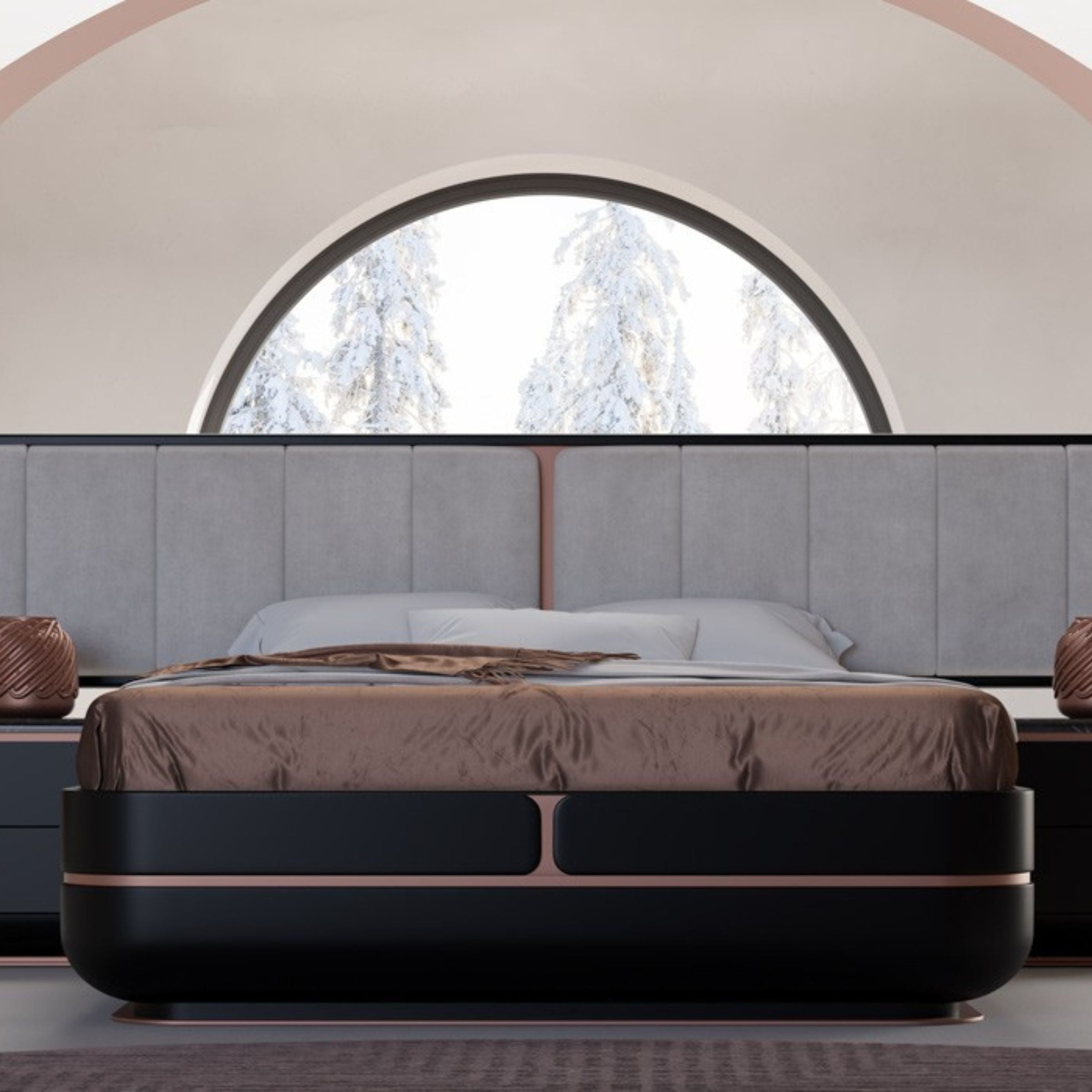 AS IS - Tulip King Size Bedstead  KARTLP001-Black -  DISPLAY ITEM - ebarza Furniture UAE | Shop Modern Furniture in Abu Dhabi & Dubai - مفروشات ايبازرا في الامارات | تسوق اثاث عصري وديكورات مميزة في دبي وابوظبي