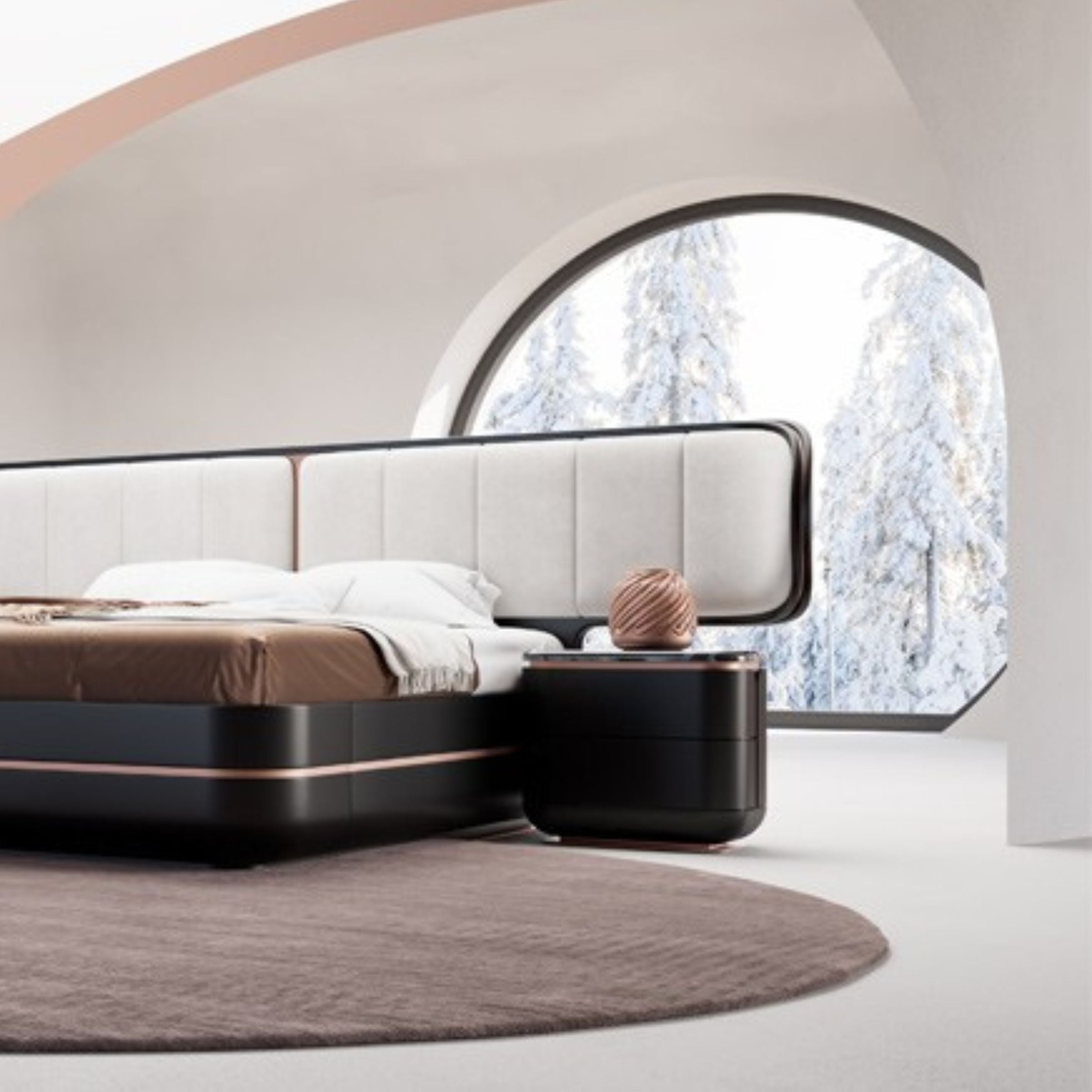 AS IS - Tulip King Size Bedstead  KARTLP001-Black -  DISPLAY ITEM - ebarza Furniture UAE | Shop Modern Furniture in Abu Dhabi & Dubai - مفروشات ايبازرا في الامارات | تسوق اثاث عصري وديكورات مميزة في دبي وابوظبي