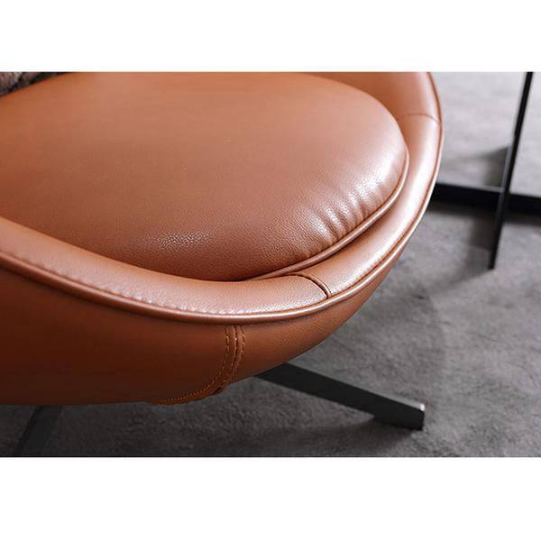 AS IS Vigo swivel lounge chair by Beacon, display item showing the comfortable, modern seating with a swivel base.