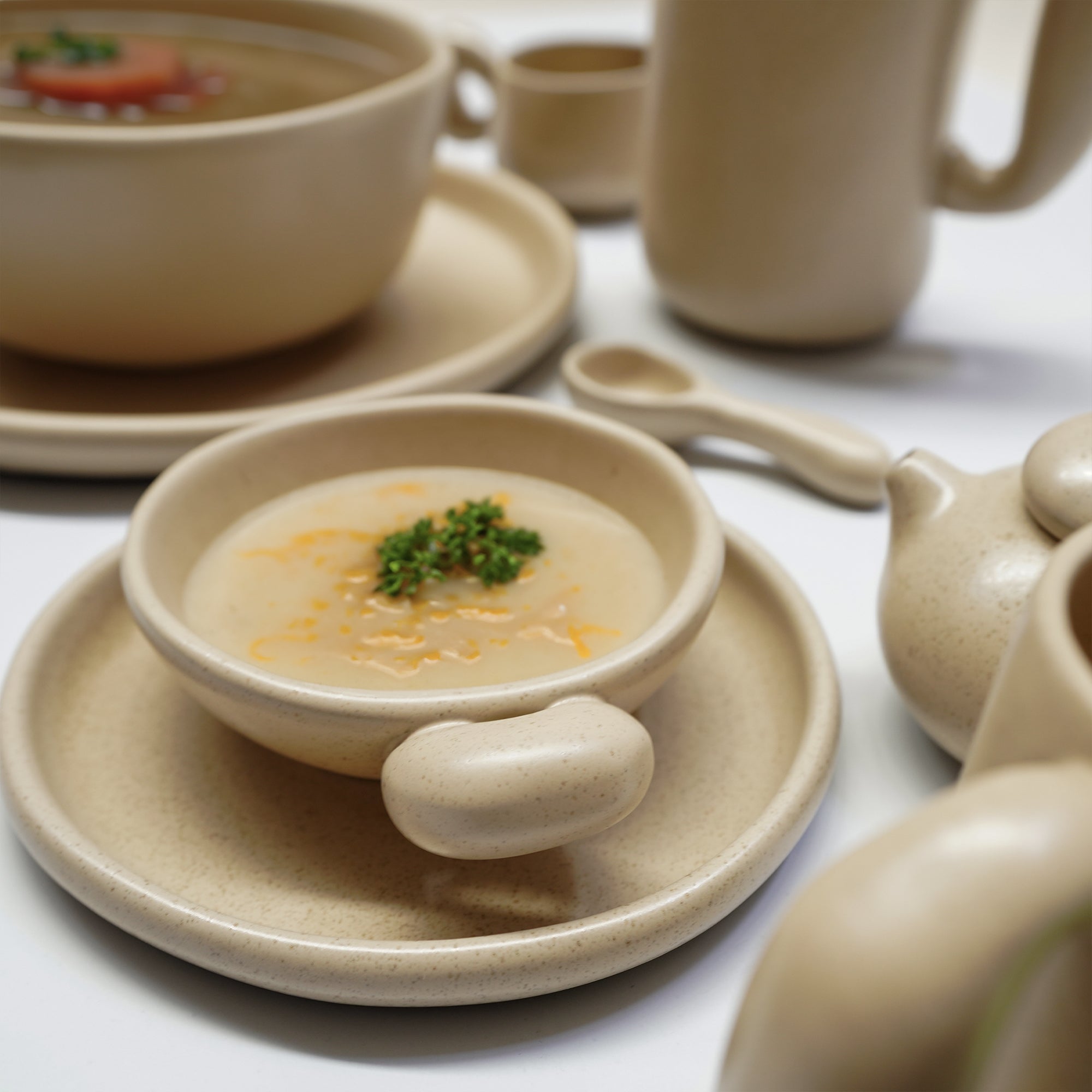 Asian Zen ceramic bowl by BEACON, featuring a smooth, minimalist design perfect for serving or decorative display.