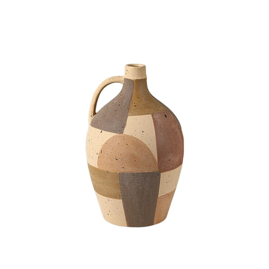 Assorted color hand-painted ceramic vase by BEACON, featuring vibrant patterns and a smooth finish, perfect for decorative displays.