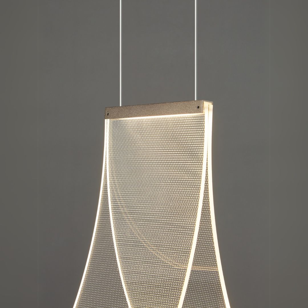 BEACON Aura Clear Pendant Lamp MA05537CA-001 with sleek glass shade, modern pendant lighting for contemporary interiors.