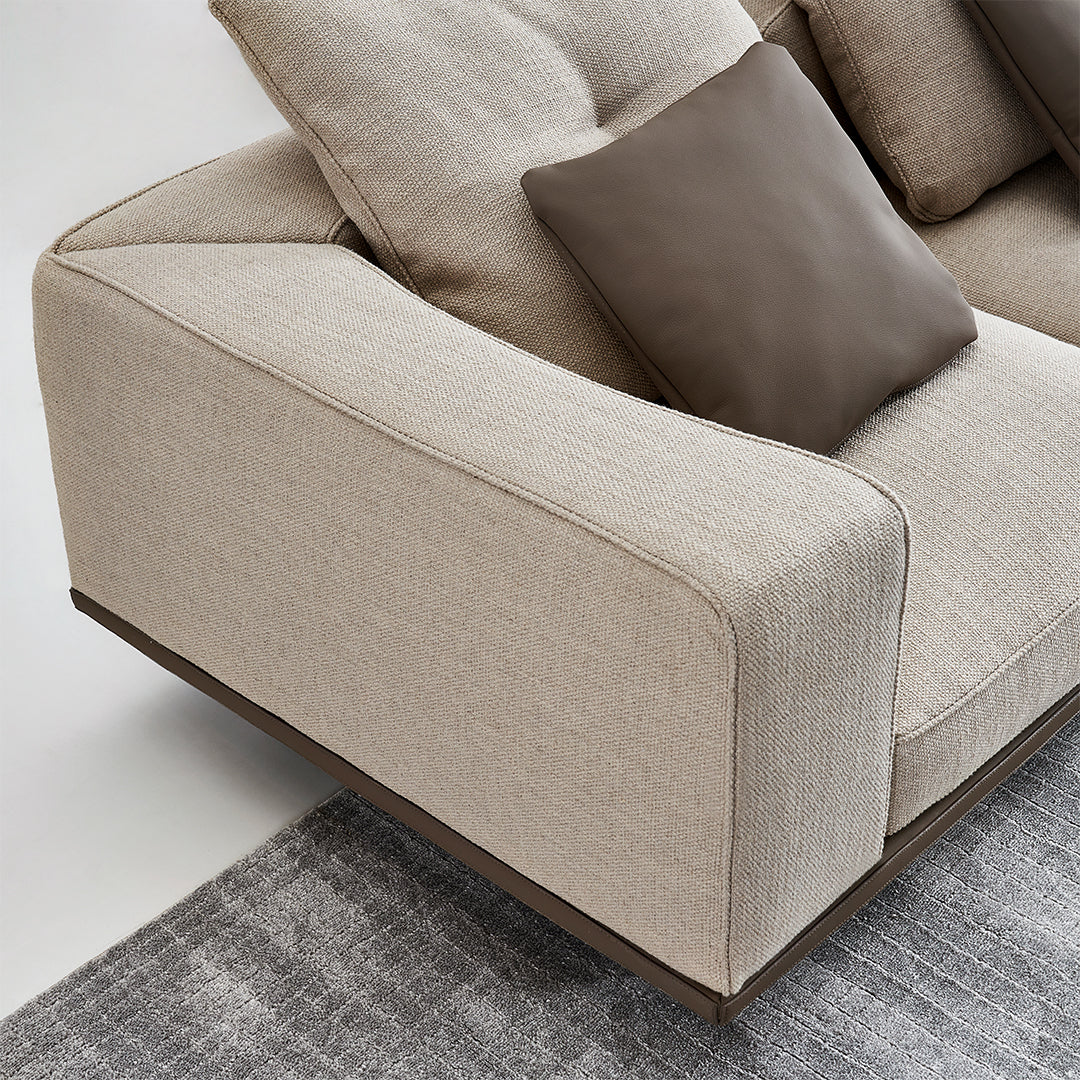 Avenor 2-seater modular sofa with left armrest by BEACON, featuring neutral fabric and modern design, ideal for living rooms.