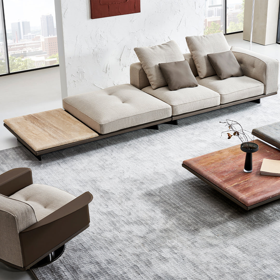 Avenor 2-seater modular sofa with right armrest by BEACON, featuring plush cushions and modern design in a living room setting.