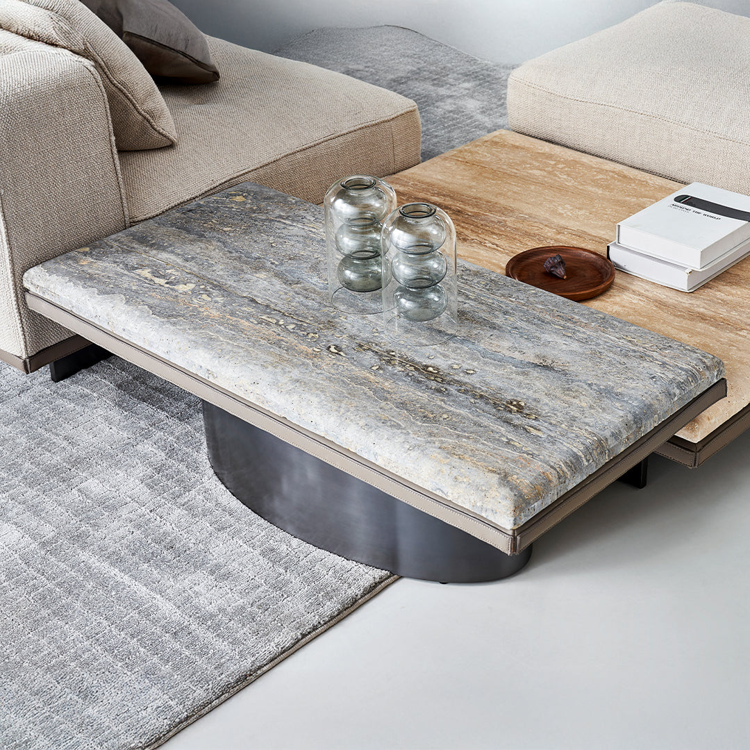 Pre-order 25 Days Delivery Avenor Brown Travertine Side Table C-SF091-Brown -  Coffee Tables - ebarza Furniture UAE | Shop Modern Furniture in Abu Dhabi & Dubai - مفروشات ايبازرا في الامارات | تسوق اثاث عصري وديكورات مميزة في دبي وابوظبي