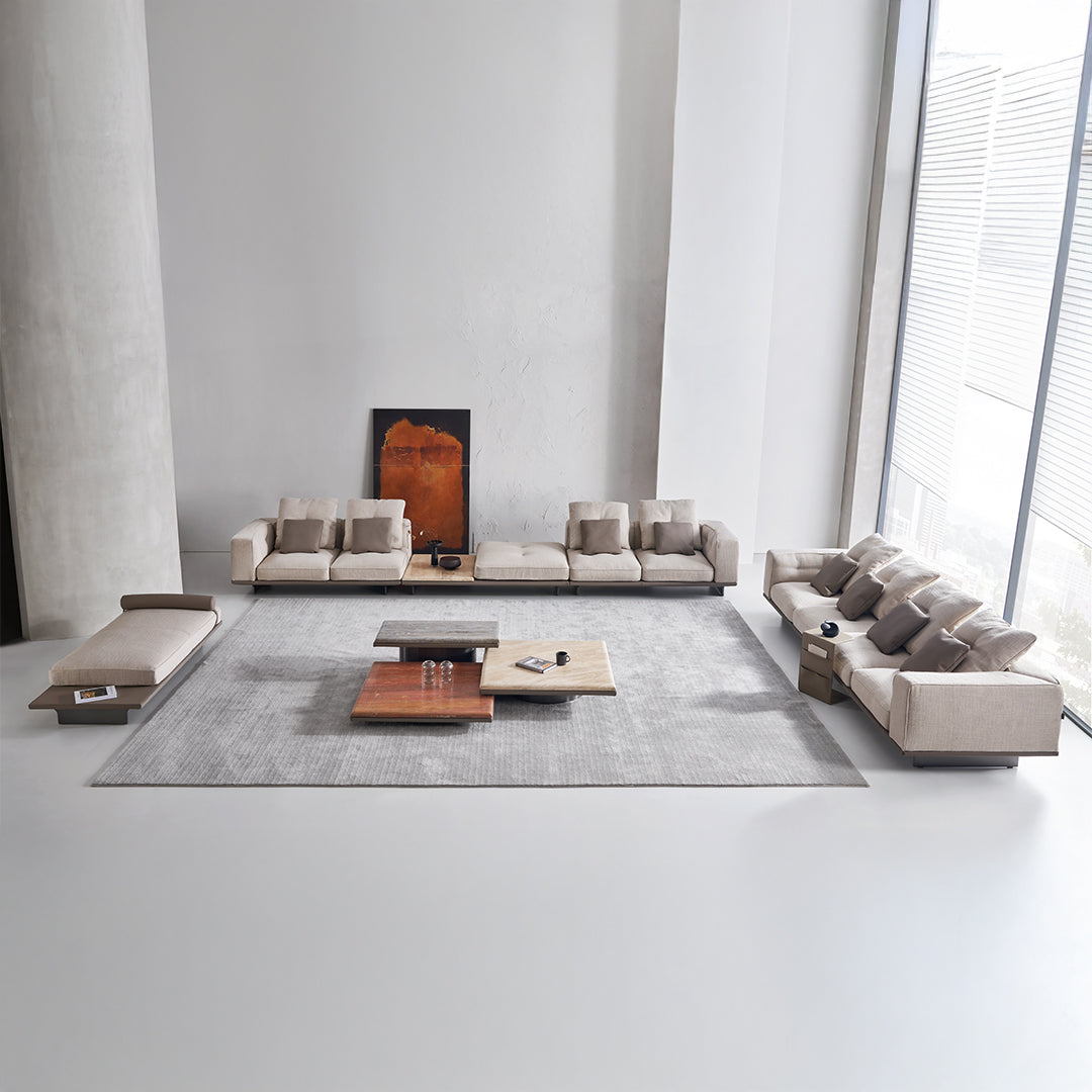 Avenor Red Travertine Coffee Table by BEACON featuring a sleek rectangular design with red travertine surface and modern style.