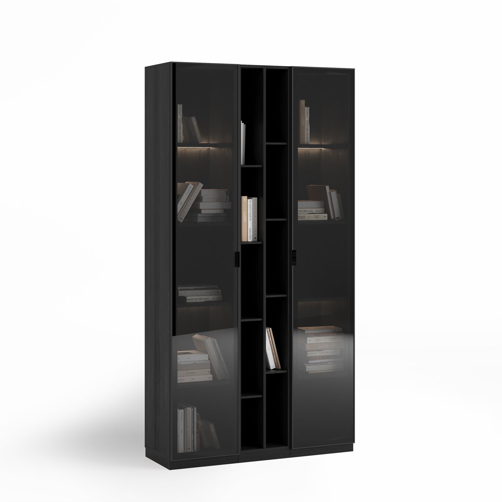 Azura Block with Glass Doors Wall Unit -  Bookcases - ebarza Furniture UAE | Shop Modern Furniture in Abu Dhabi & Dubai - مفروشات ايبازرا في الامارات | تسوق اثاث عصري وديكورات مميزة في دبي وابوظبي