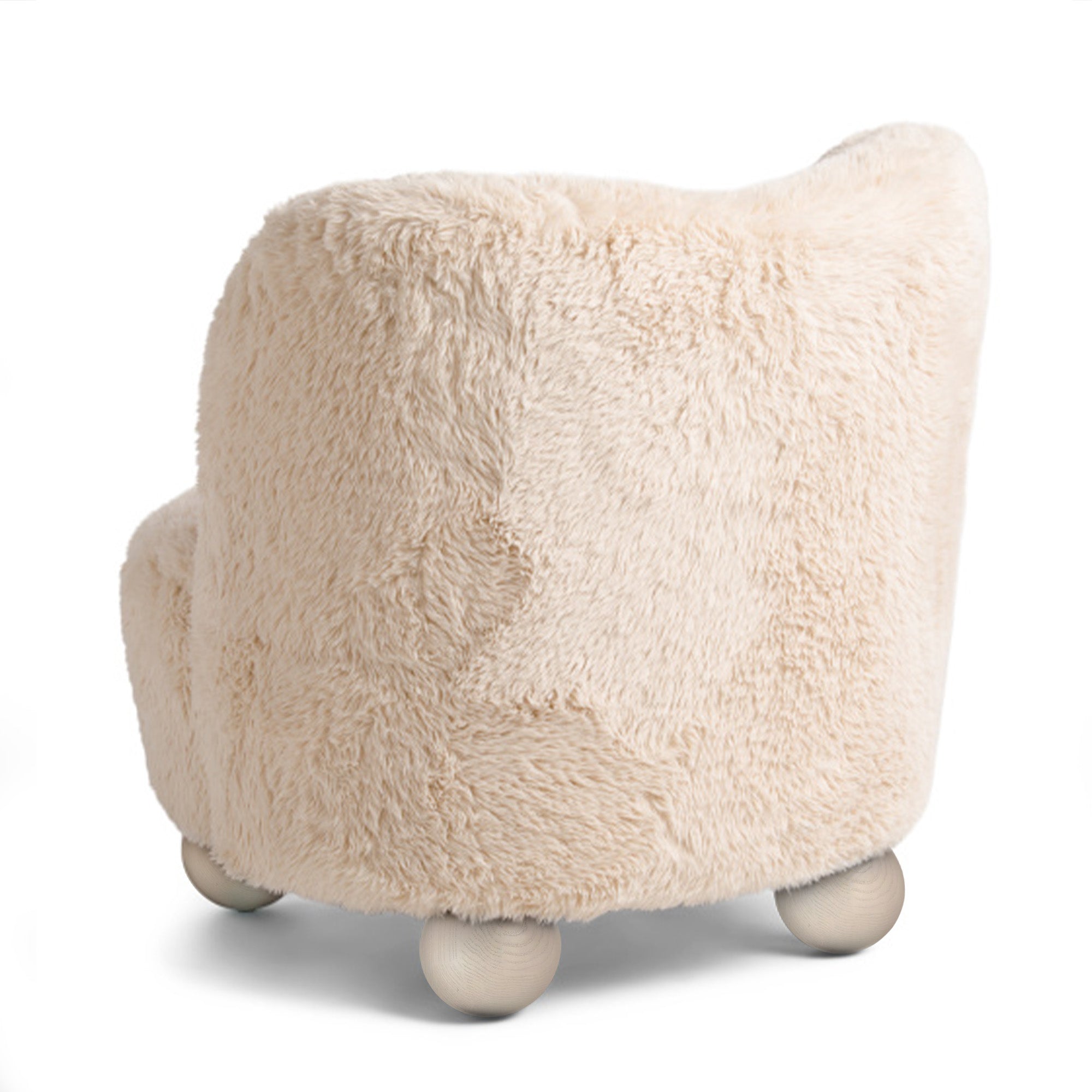 Ivory ball-foot accent chair by SAGEBROOK HOME with rounded armrests and elegant design, perfect as a stylish display piece.