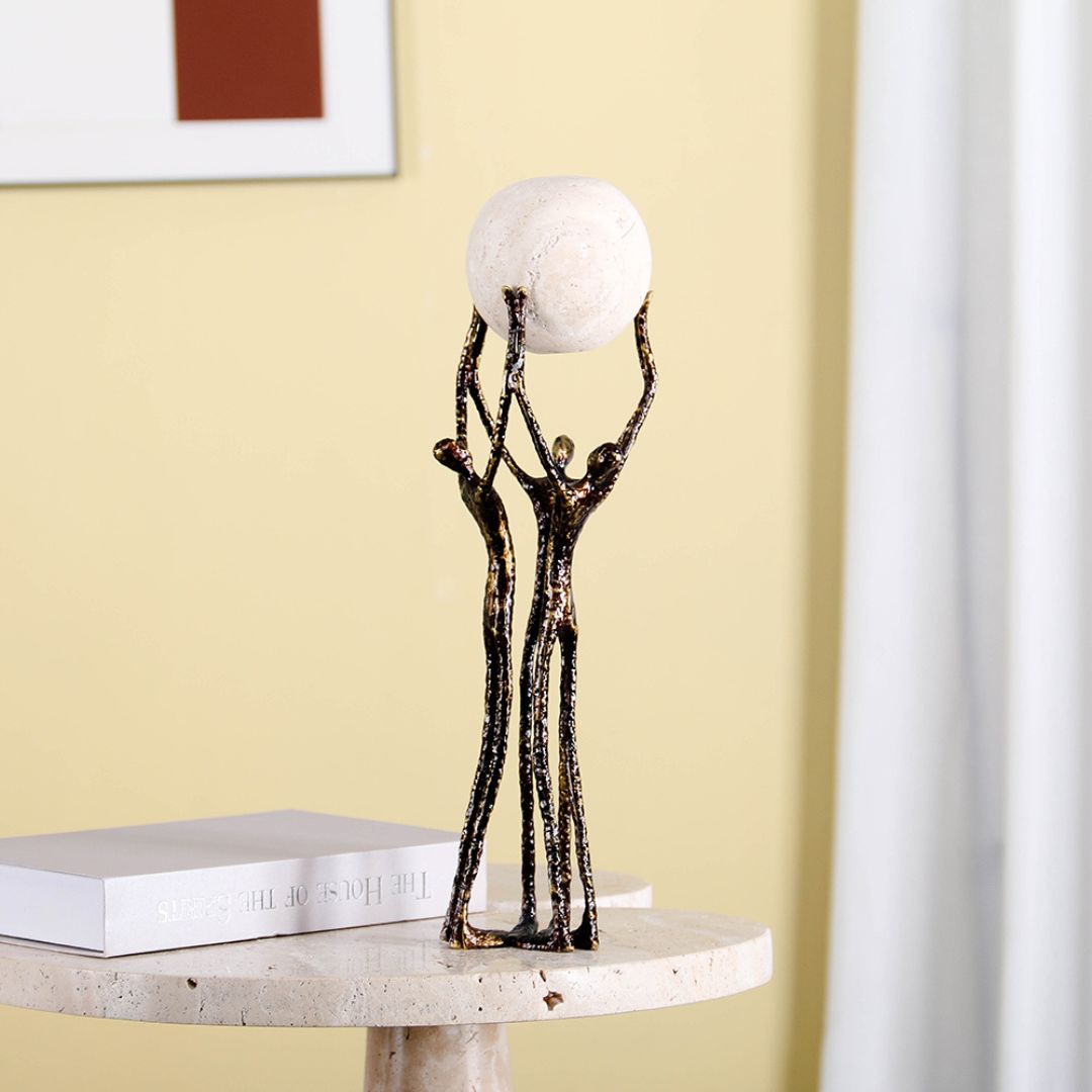 BEACON ball-holding men sculpture, home decor figurine featuring a contemporary design and artistic craftsmanship.