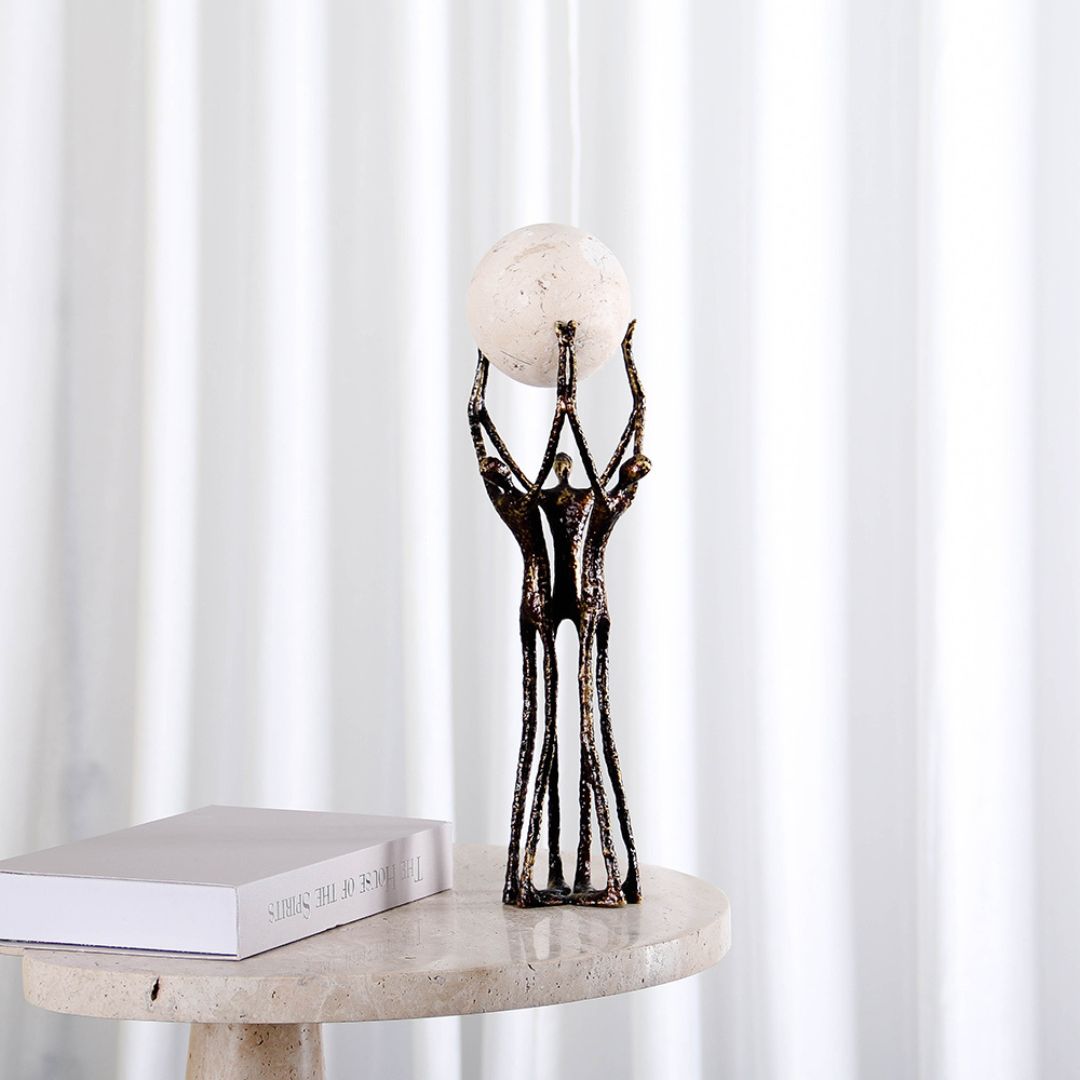 Ball Holding Men Sculpture KA3088 -  Home Decor Figurines - ebarza Furniture UAE | Shop Modern Furniture in Abu Dhabi & Dubai - مفروشات ايبازرا في الامارات | تسوق اثاث عصري وديكورات مميزة في دبي وابوظبي