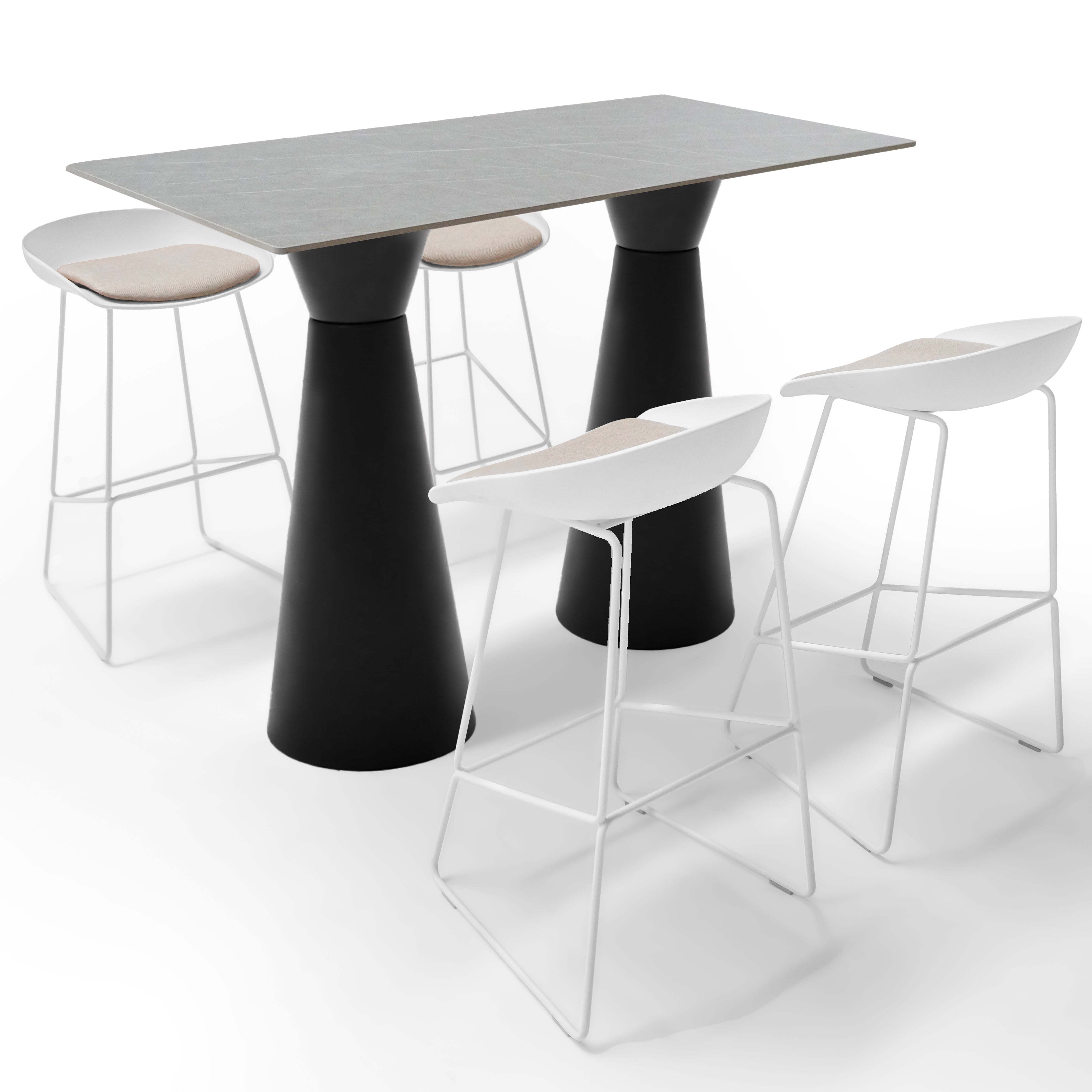 Black BEACON 105cm bar table base, model 60BTB, sturdy metal table base for bar or counter tables.