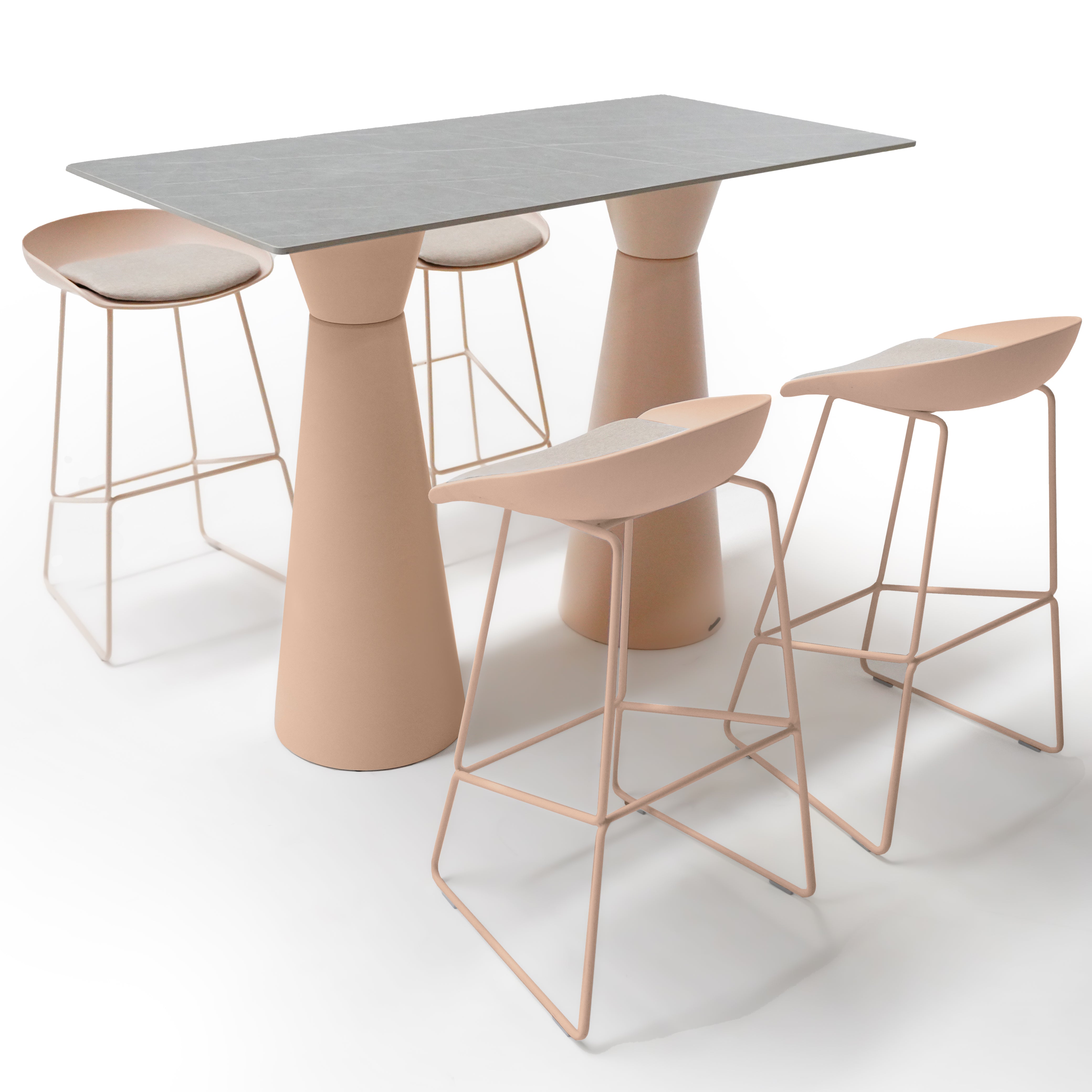 Pink 105cm BEACON bar table base, model 60BTB-Pink, sturdy metal table base for commercial or home bar setups.