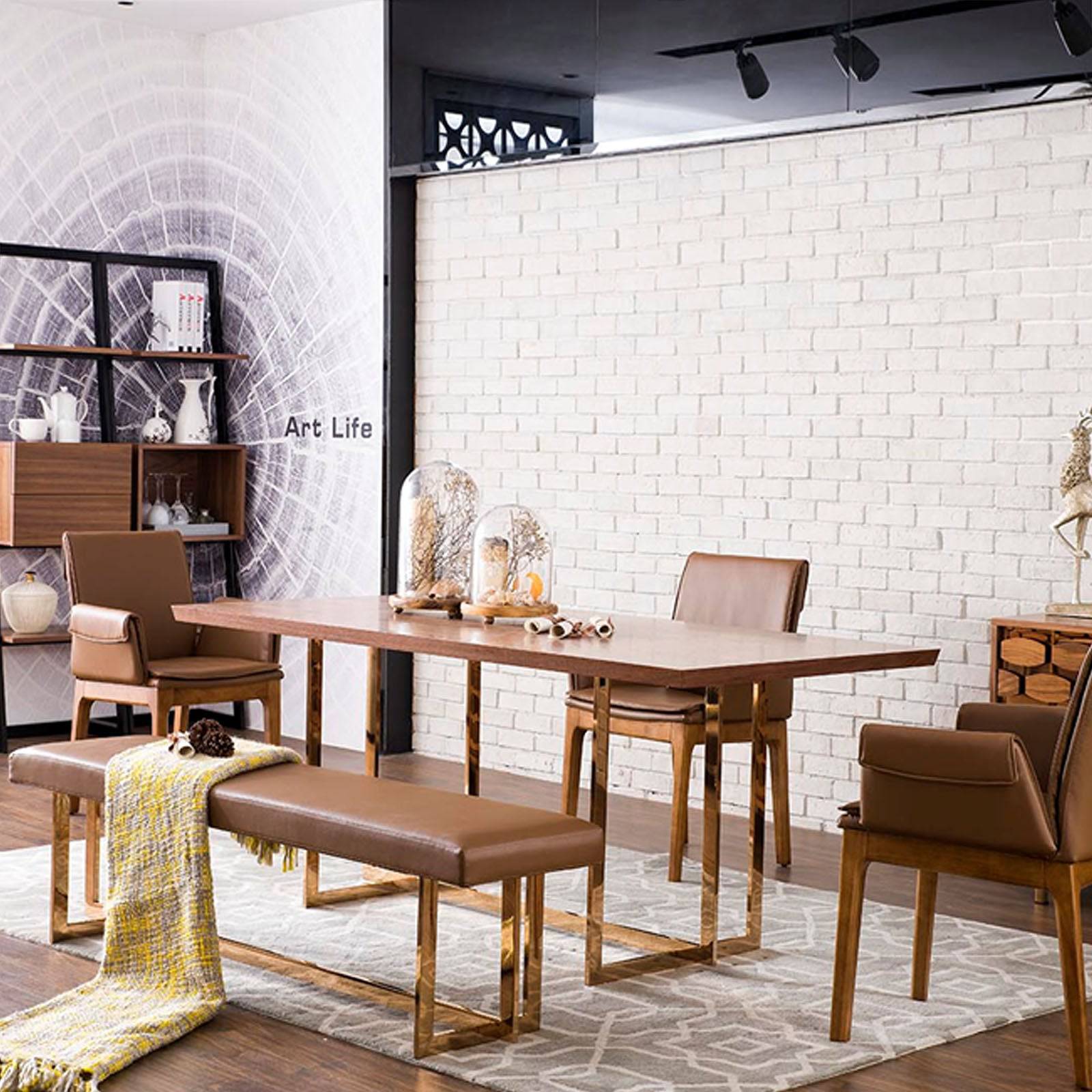 Beacon Bastia A2111 dining table with a sleek wooden surface and modern design for elegant dining spaces.